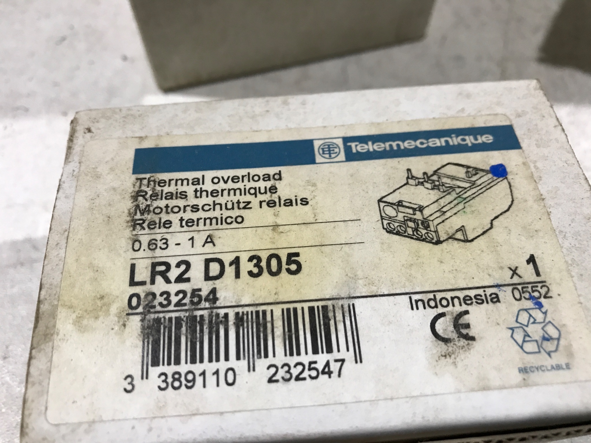 TELEMECANIQUE THERMAL OVERLOAD RELAY LR2 D1305 NEW 1