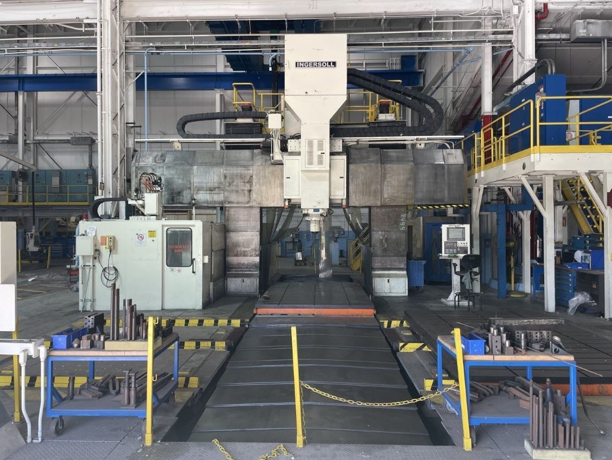 Ingersoll MasterMill 5-Axis CNC Bridge Mill, X-196" w/Pallet Shuttle USED 0