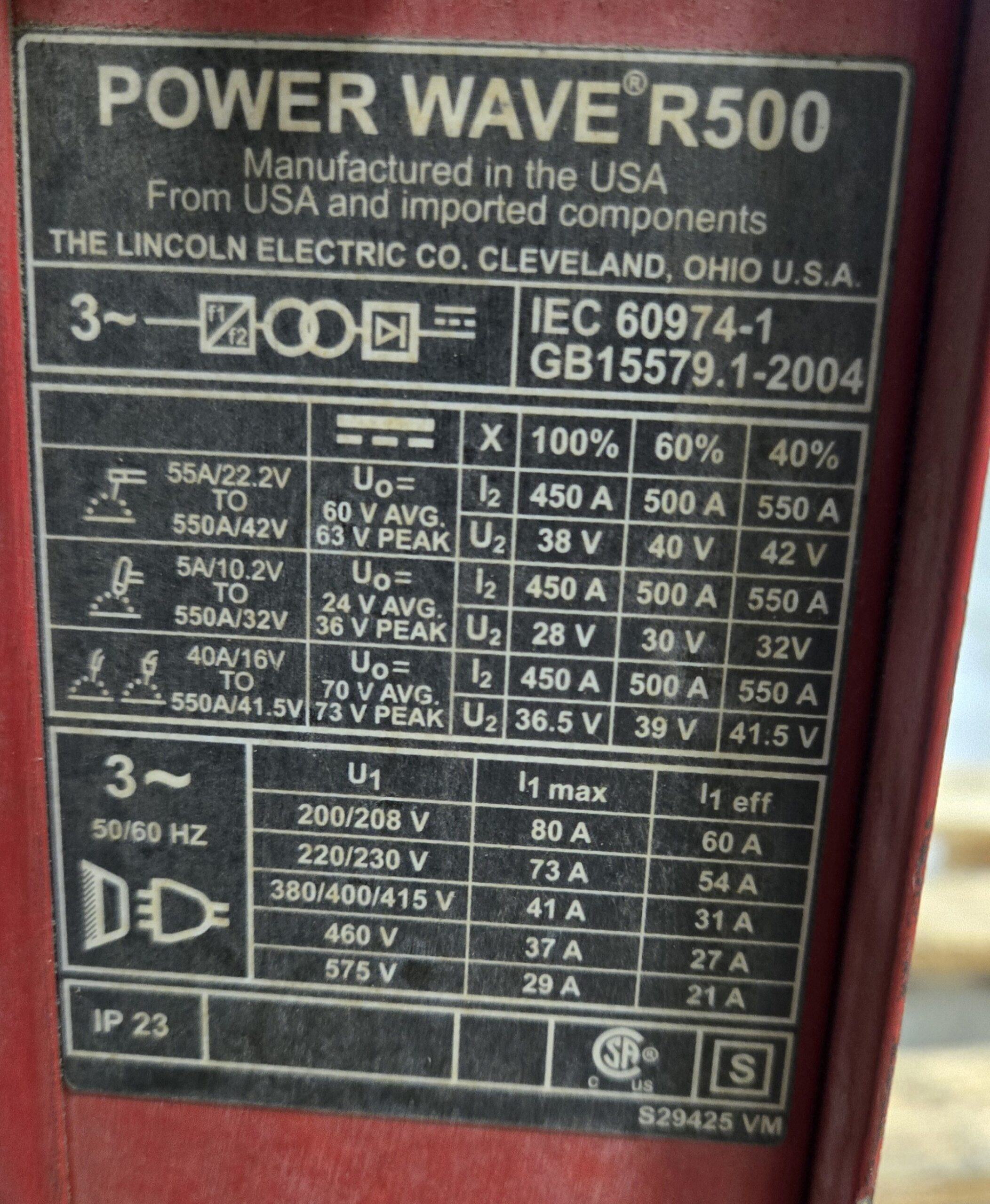 LINCOLN POWER WAVE R 500 USED 4