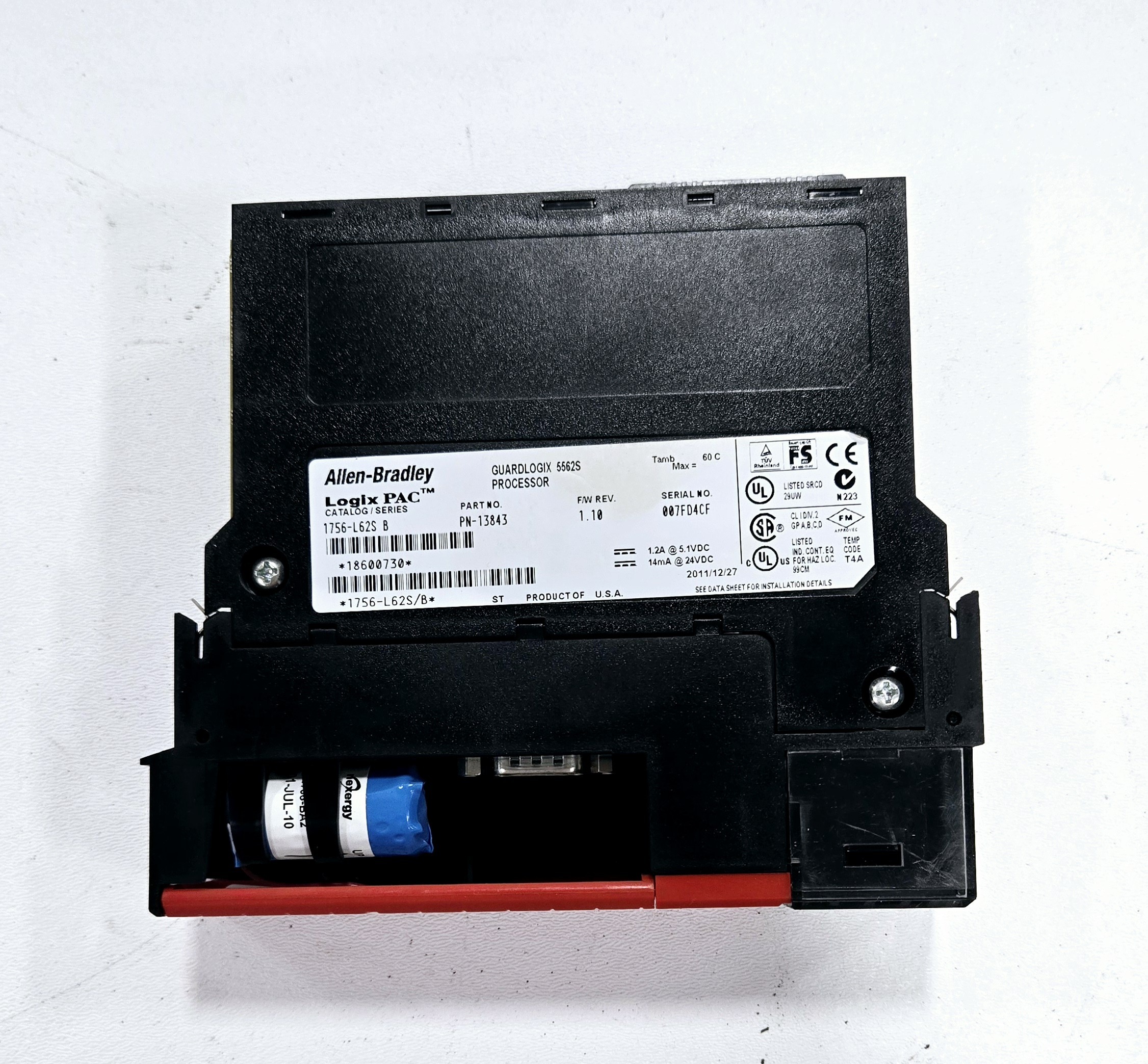 ALLEN BRADLEY 1756-L62S SERIES B PLC PROCESSOR USED 3