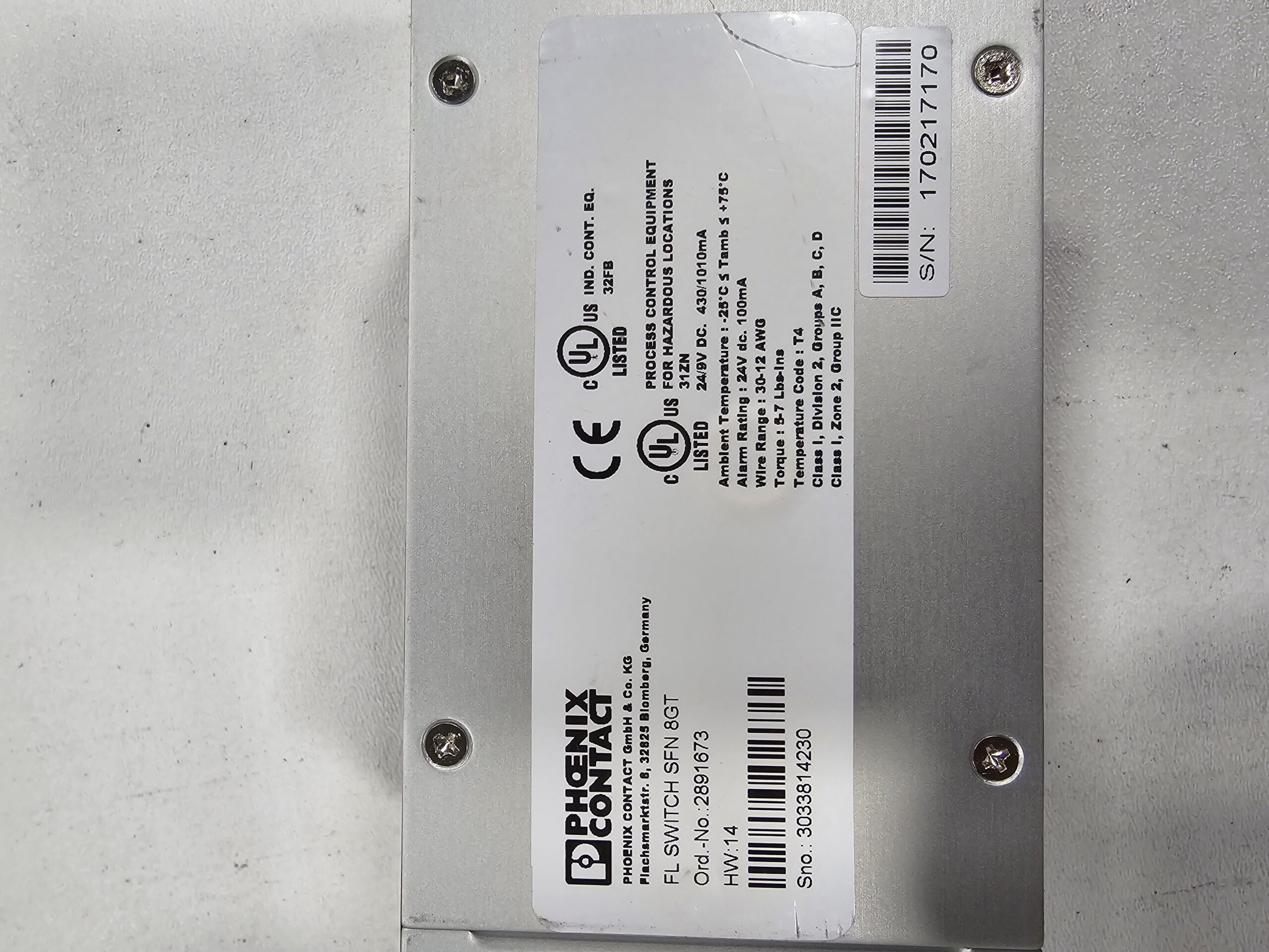 PHOENIX CONTACT 2891673 ETHERNET SWITCH USED 1