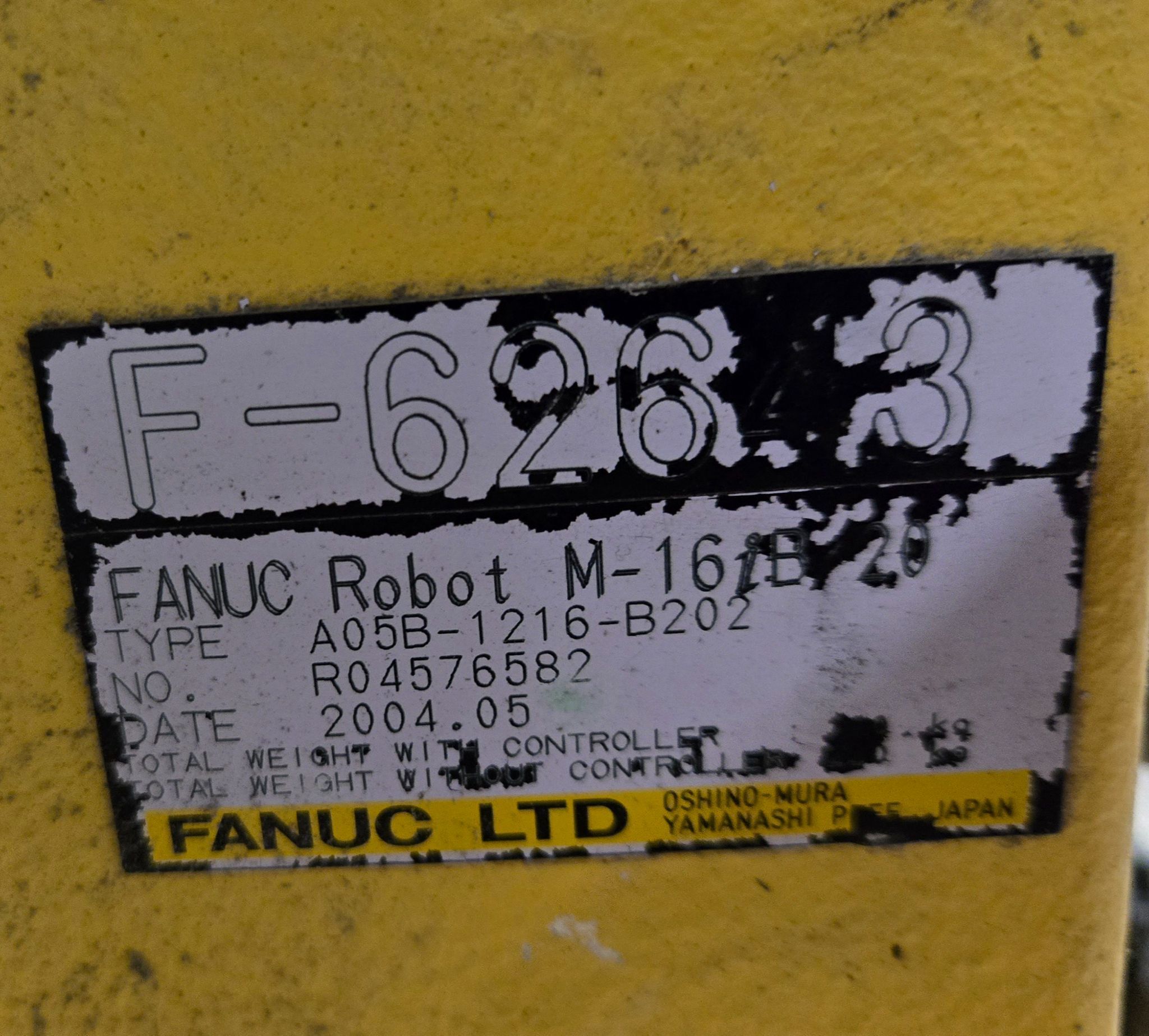 FANUC M-16IB/20 + R-J3IB ROBOT ARM AND CONTROL PANEL USED 7