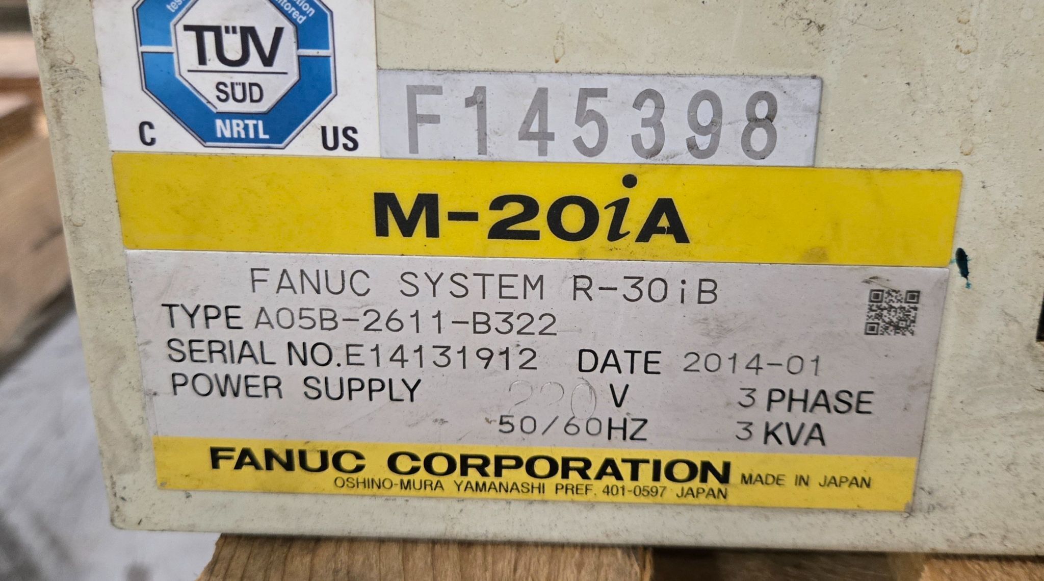FANUC M-20IA ROBOT / R30IB CONTROLLER MISSING TEACH PENDANT USED 6