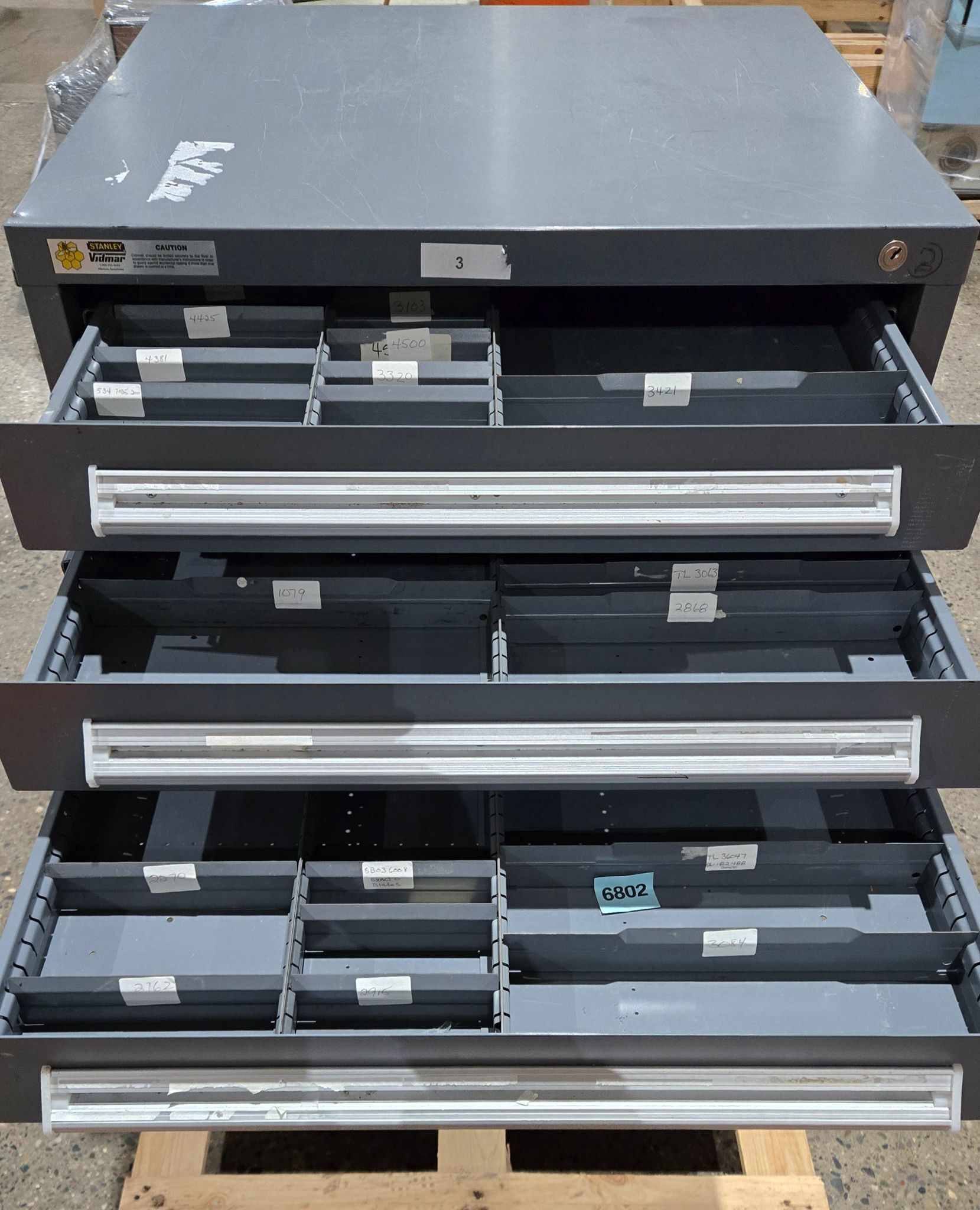 STANLEY VIDMAR 9 DRAWER MODULAR CABINET USED 3
