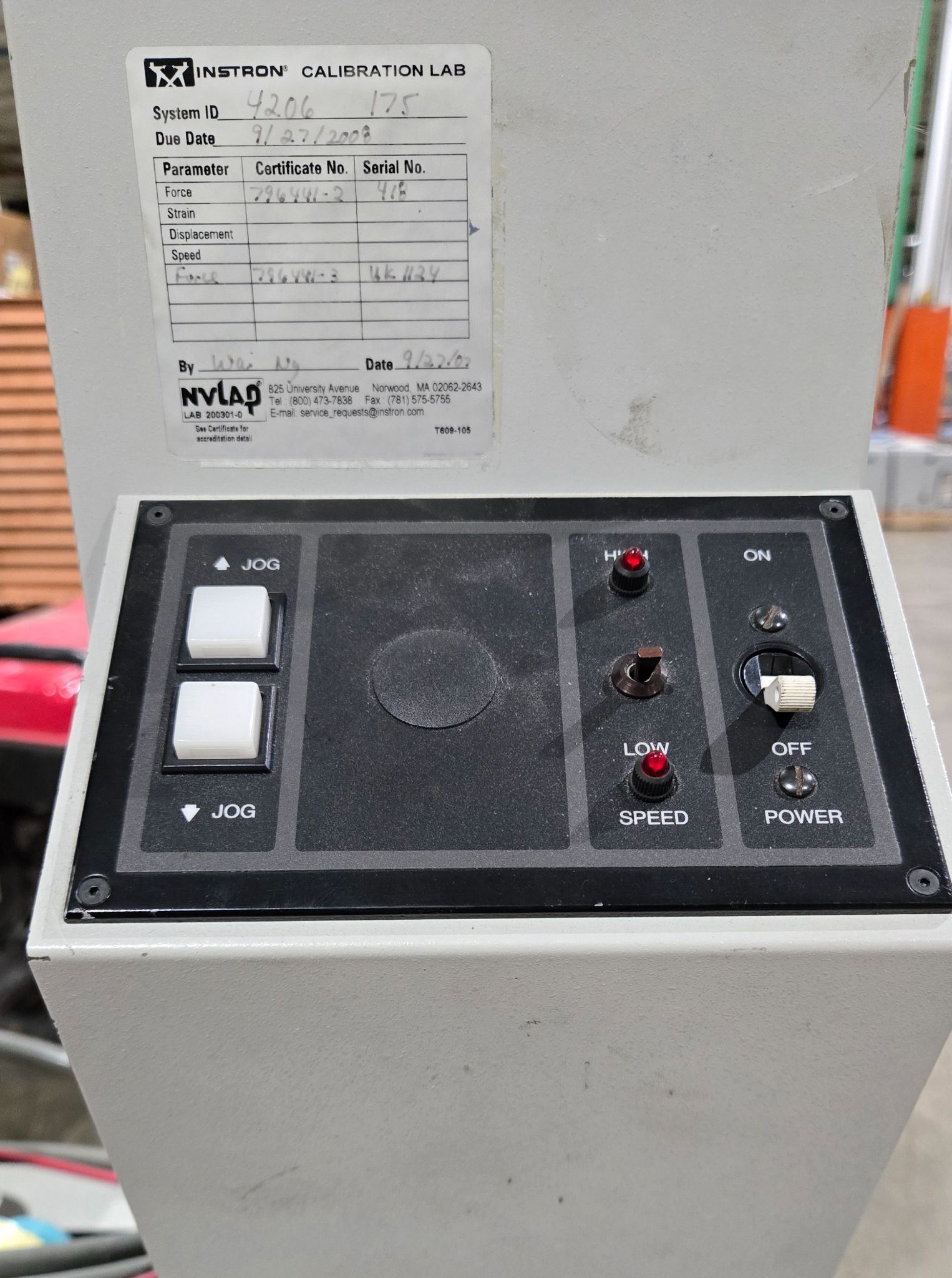 INSTRON 4206 TENSION AND COMPRESSION TESTING MACHINE USED 5