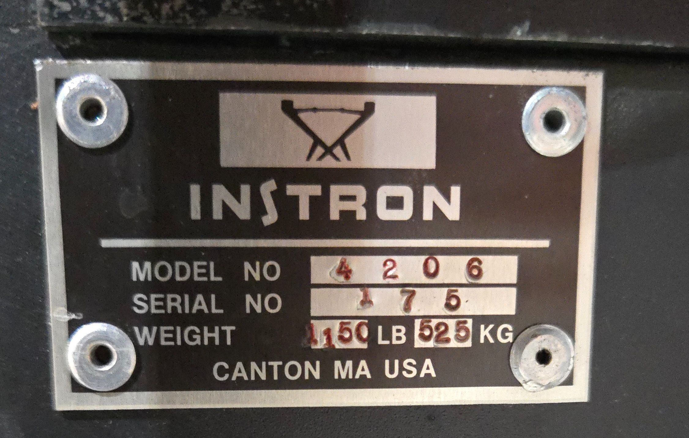 INSTRON 4206 TENSION AND COMPRESSION TESTING MACHINE USED 7