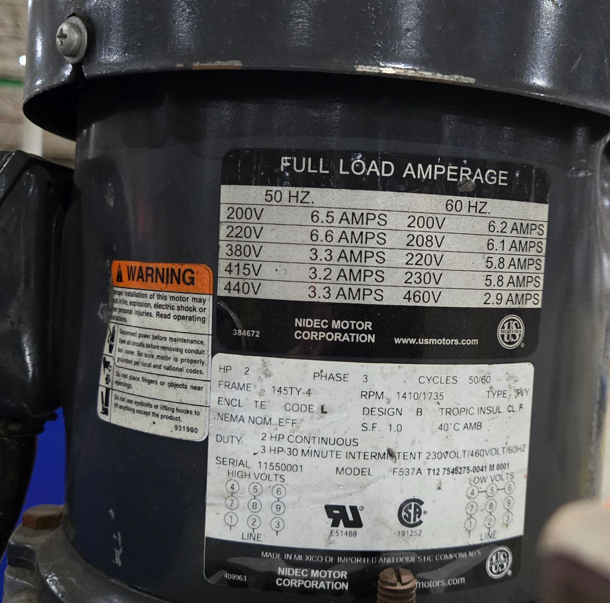 BRIDGEPORT SERIES I 2HP VERTICAL MILL 2 HP 3 PH 220/460V USED 10