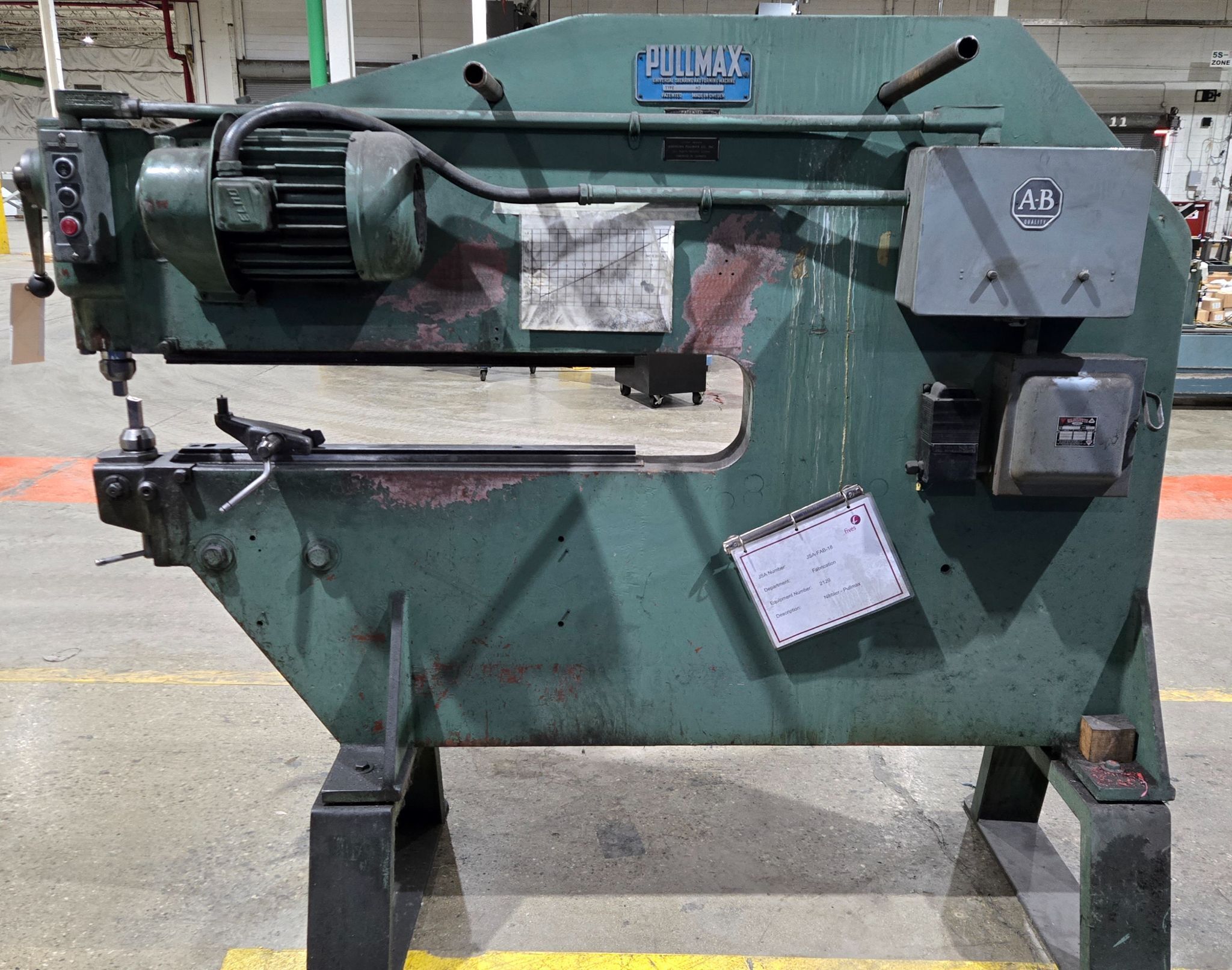 PULLMAX SHEAR P7 48" THROAT, 500 to 2000 SPM, 3/16" NIBBLING CAP, 230 USED 0