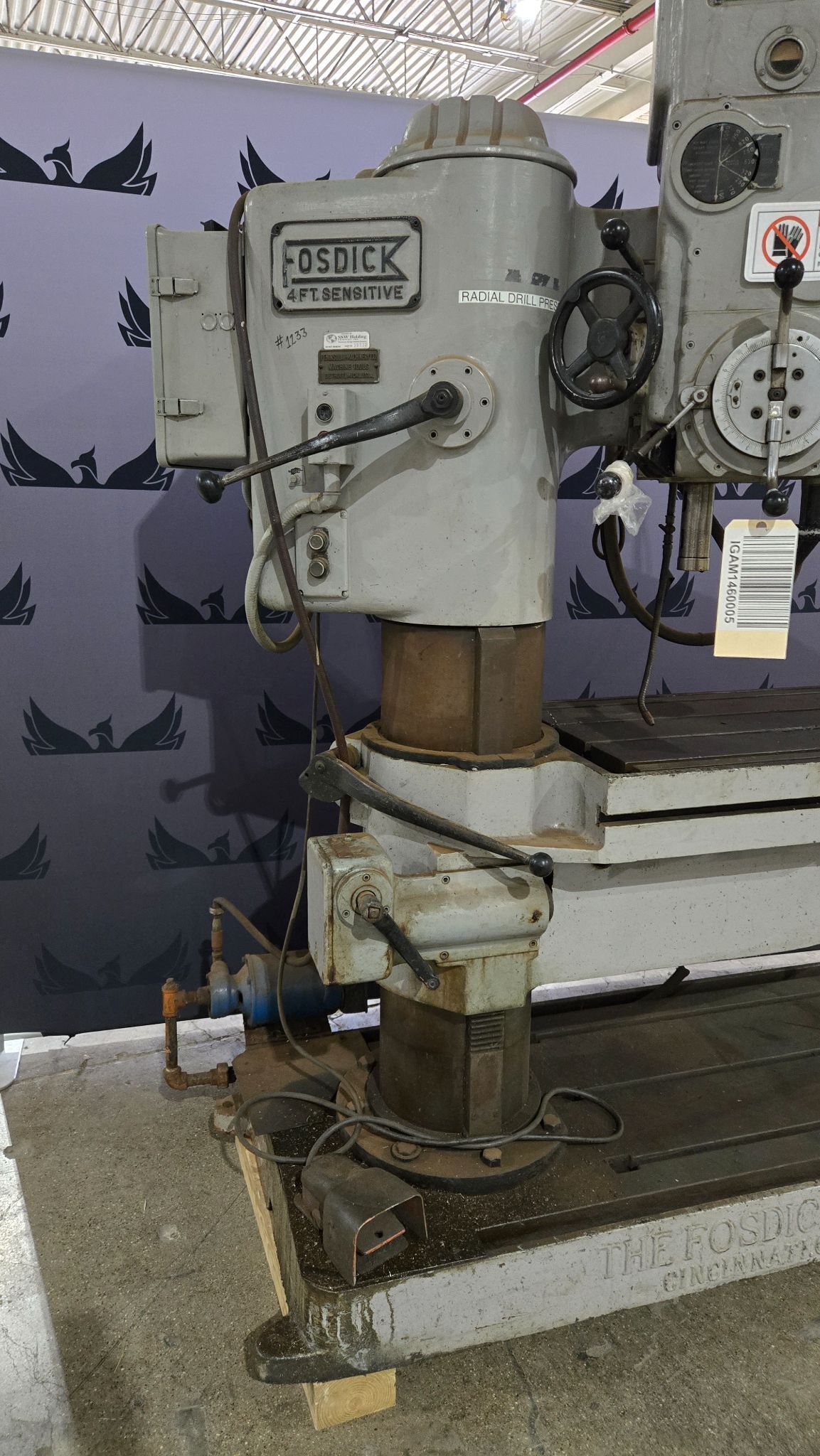 FOSDICK SENSITIVE 4FT RADIAL ARM DRILL 3HP 225V USED 5