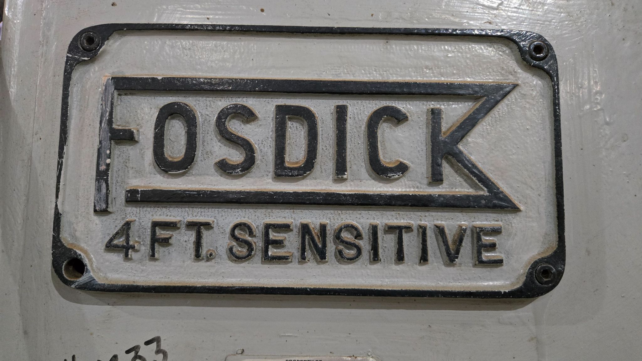 FOSDICK SENSITIVE 4FT RADIAL ARM DRILL 3HP 225V USED 11