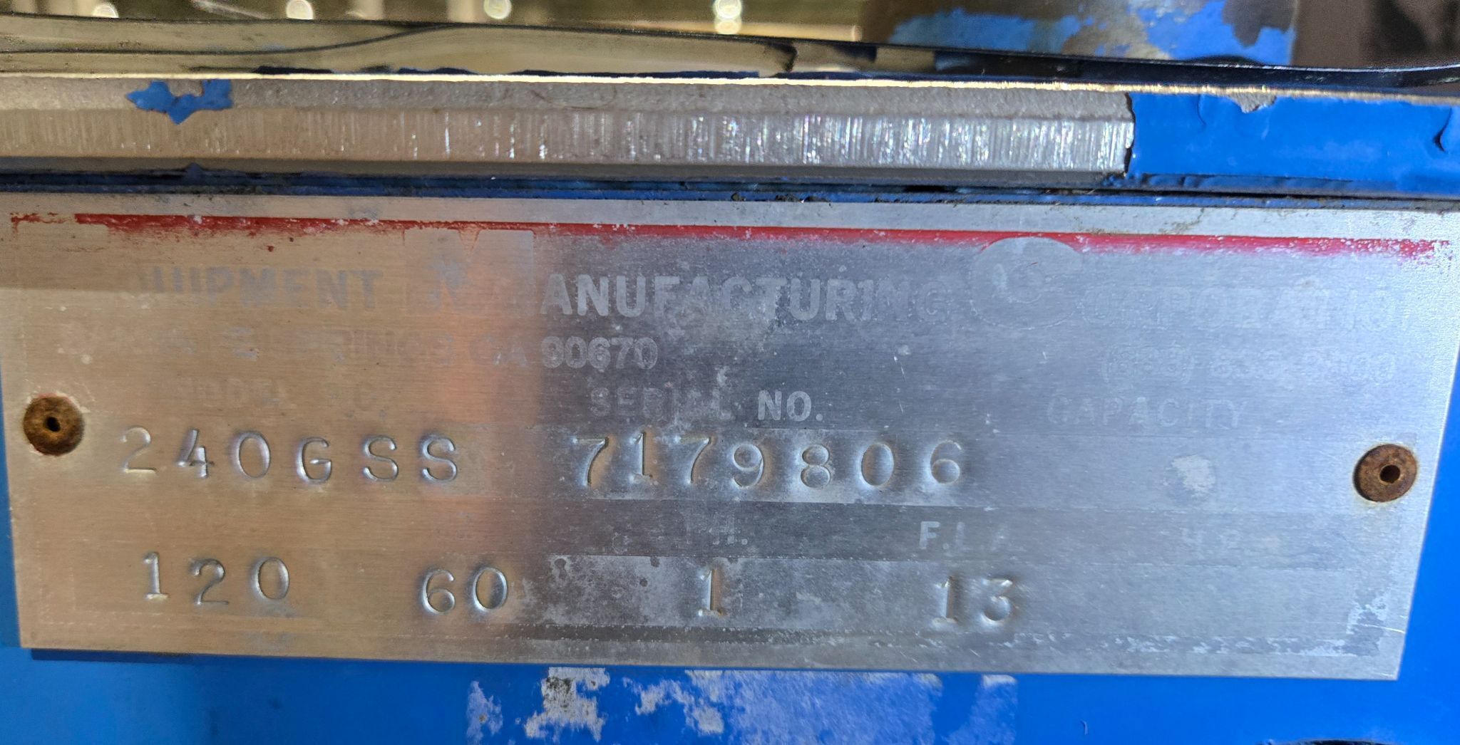 EQUIPMENT MANUFACTURING CORP 240GSS WASTEWATER EVAPORATOR USED 10