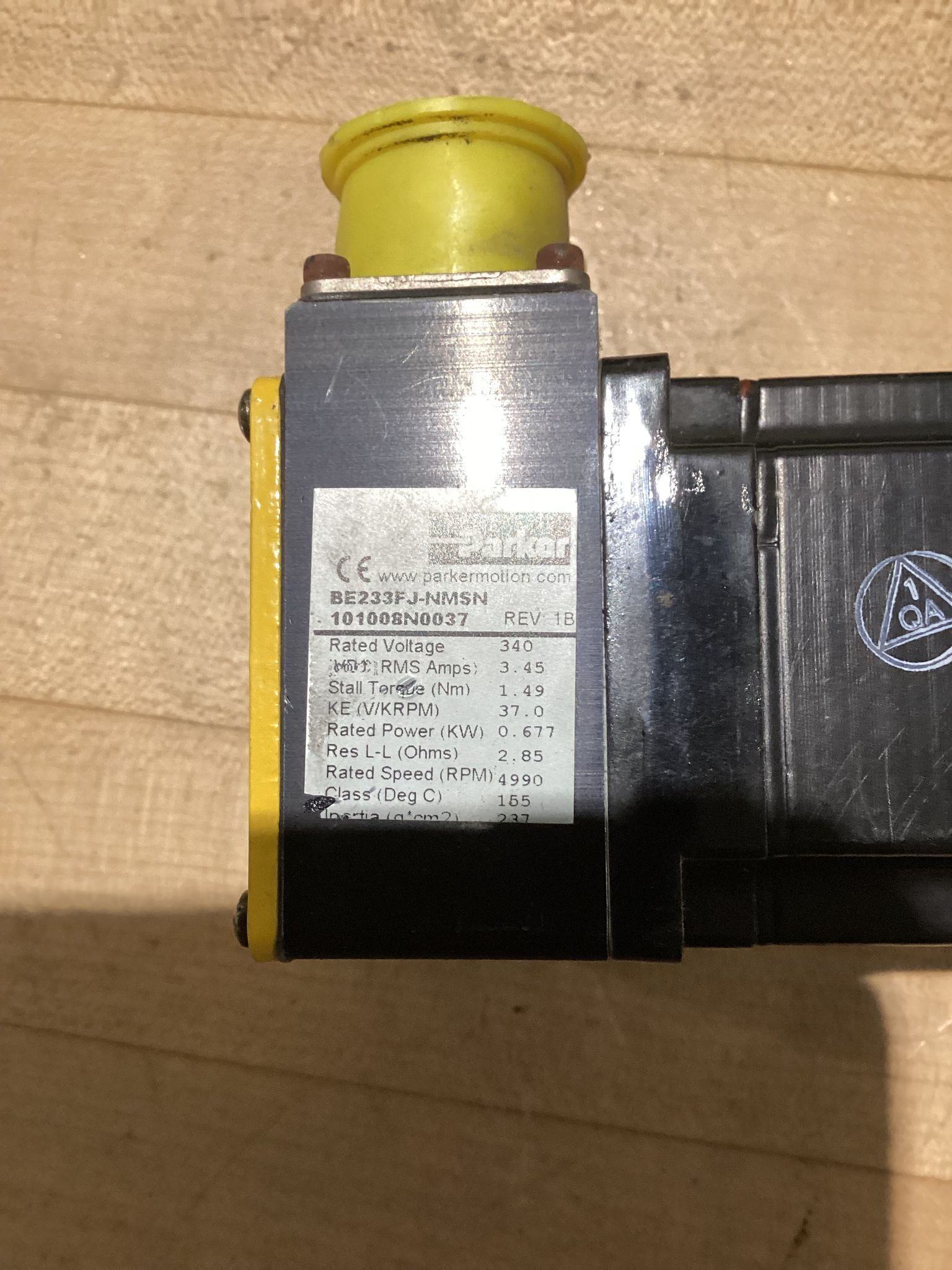 PARKER BE2333FJ-NMSN Servo Motor USED 2