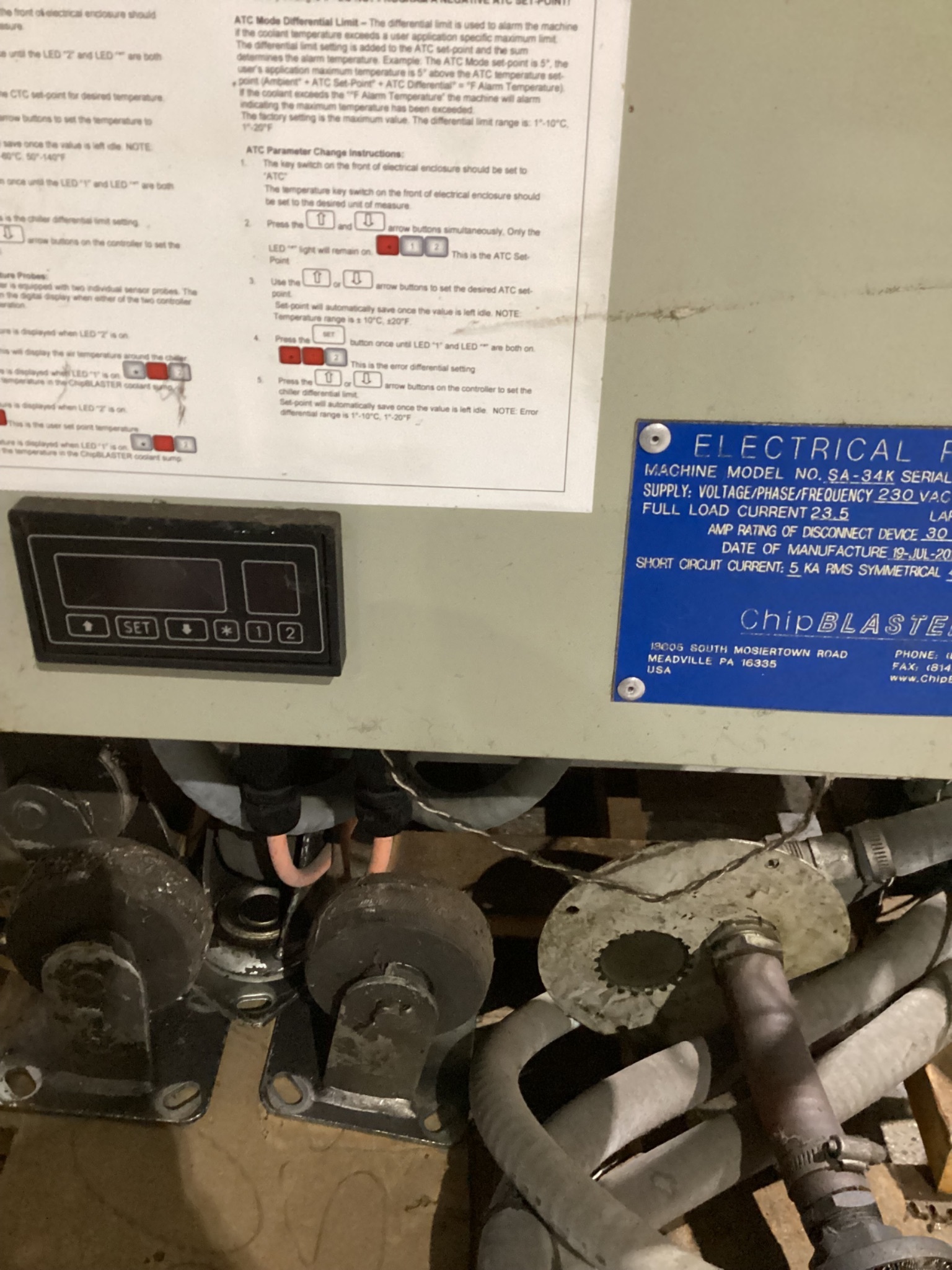 CHIPBLASTER SA-34K Chiller System USED 6
