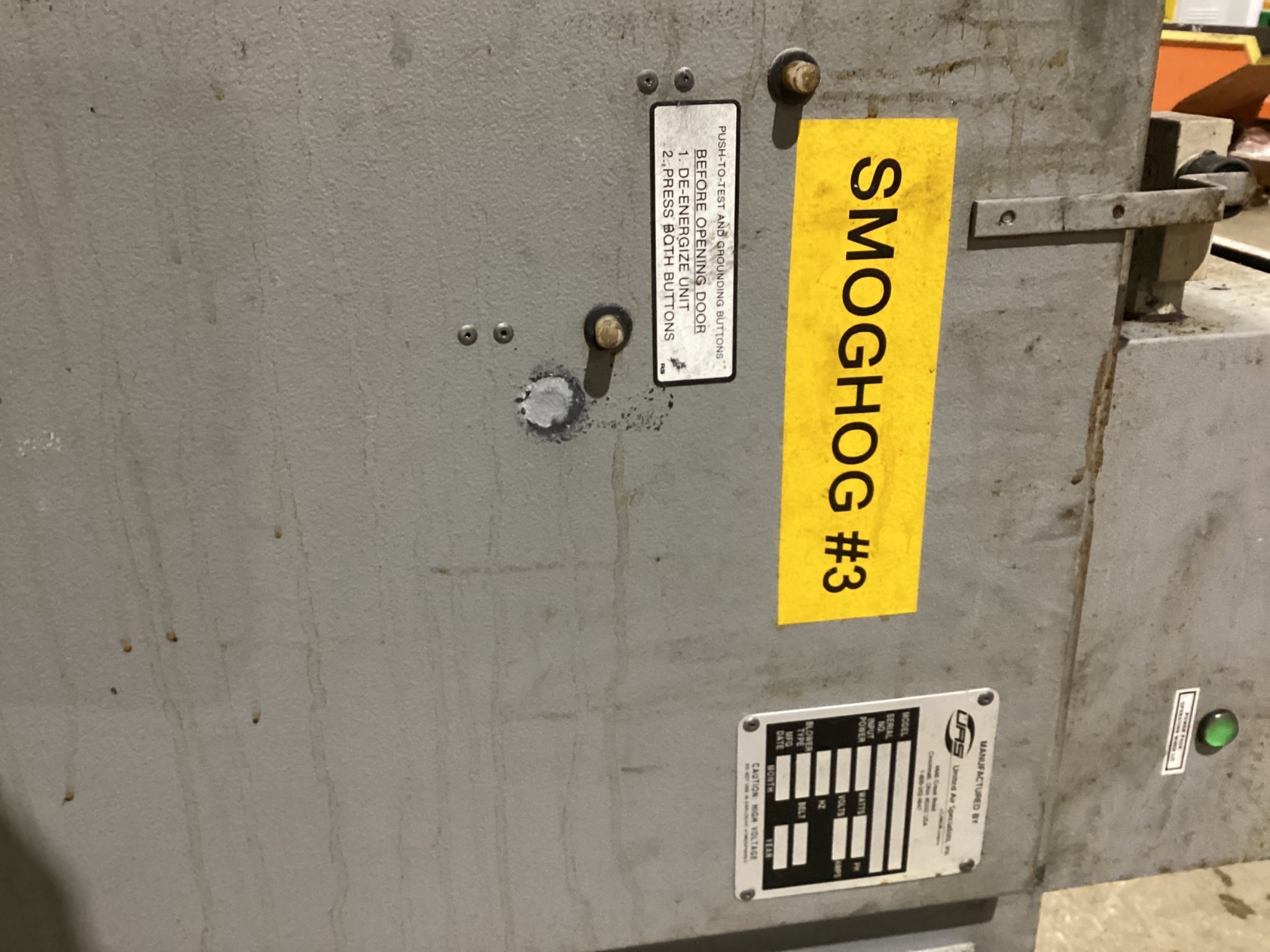 UNITED AIR SPECIALISTS SHN-20-H MIST COLLECTOR USED 6