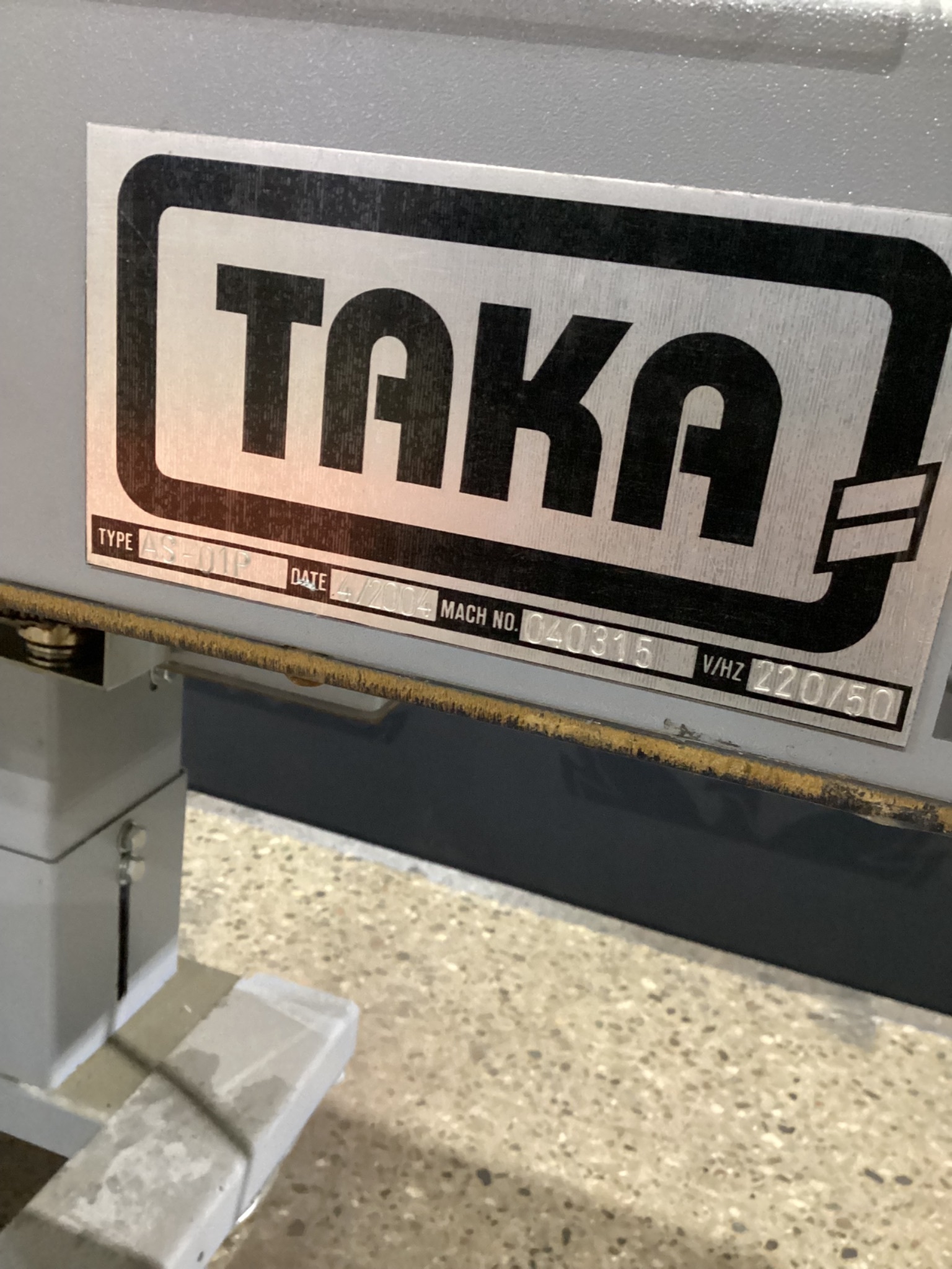 TAKA AS-01P PLASTIC BAG SEALERS USED 12