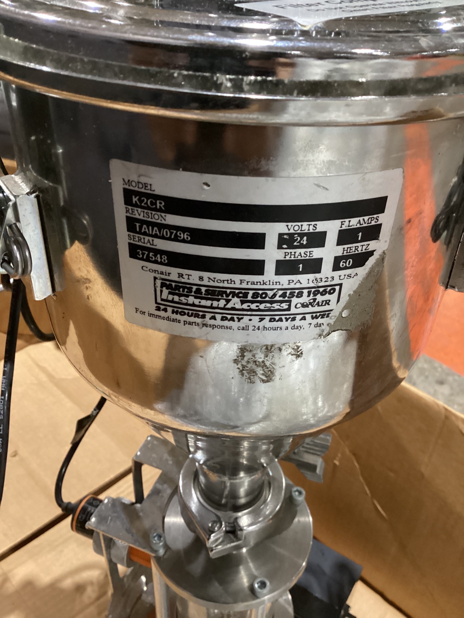 CONAIR K2CR K-Loader Vacuum Receiver w/ Universal Terminal Box USED 9