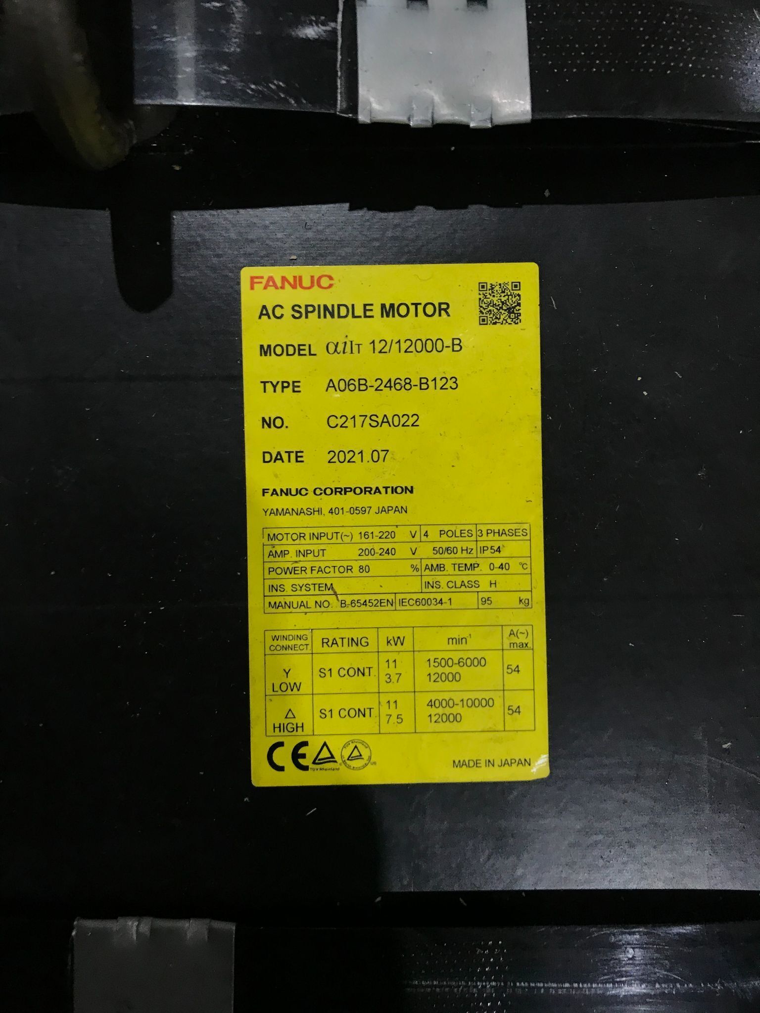 FANUC A06B-2468-B123 AC SERVO MOTOR NEW 3
