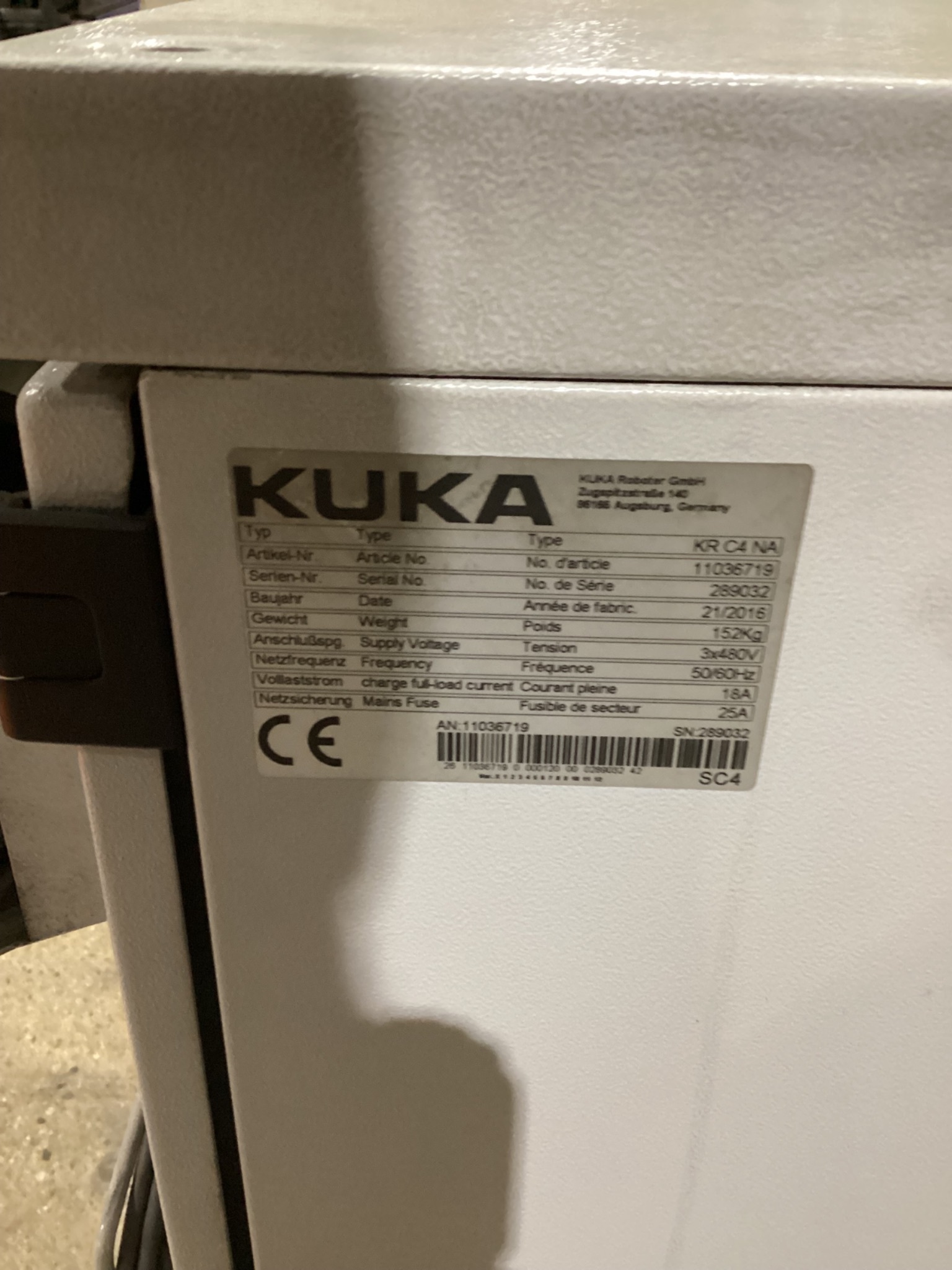 KUKA KR 120 R1800 nano Robot w/ KR C4 NA Controls, Missing Cable Set USED 16