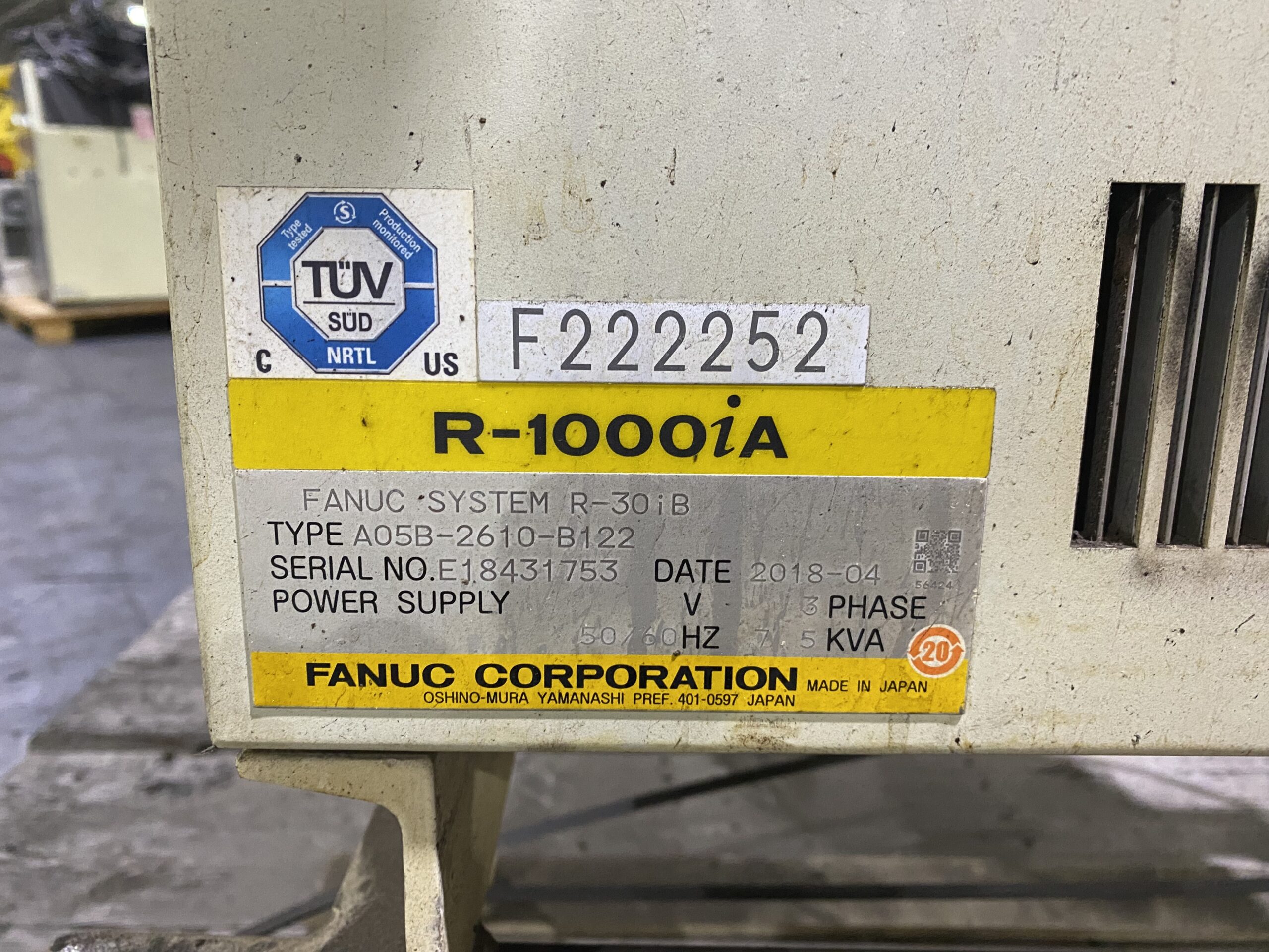 FANUC ROBOT R-1000iA/100F w/ R-30iB Controls USED 9