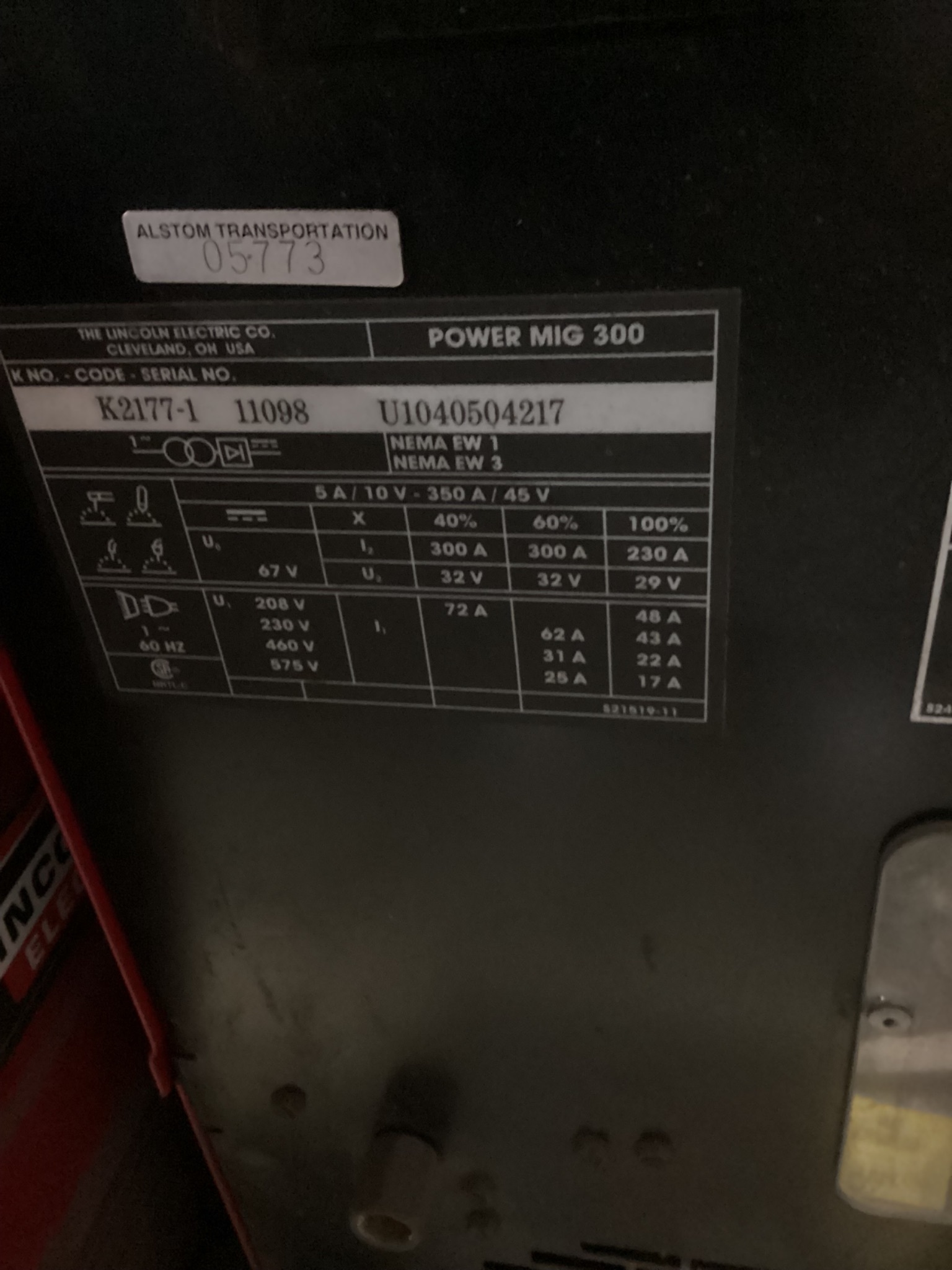 LINCOLN ELECTRIC POWER MIG 300 WELDER USED 5