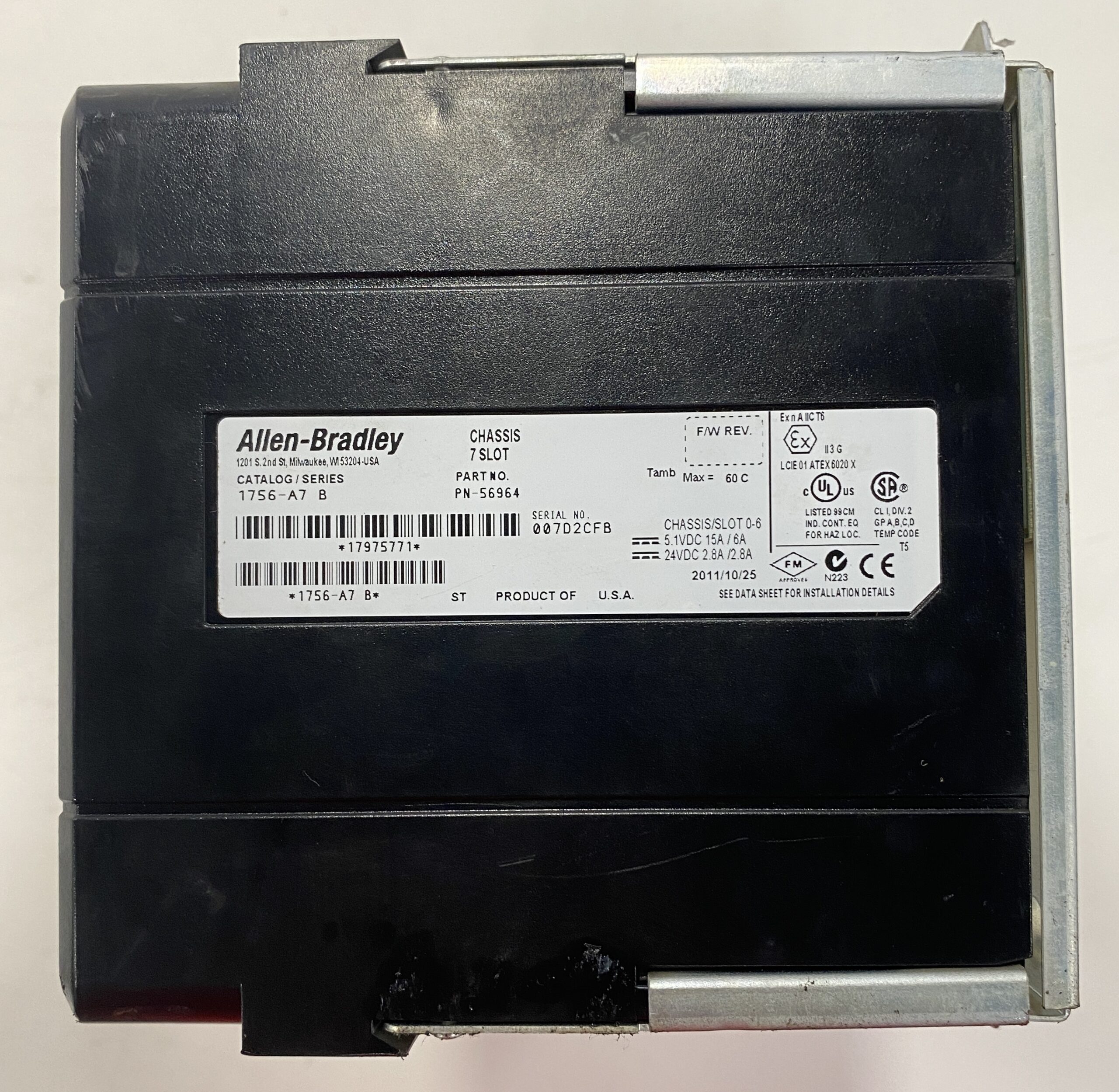 ALLEN BRADLEY 1756-A7/B PLC CHASIS USED 1