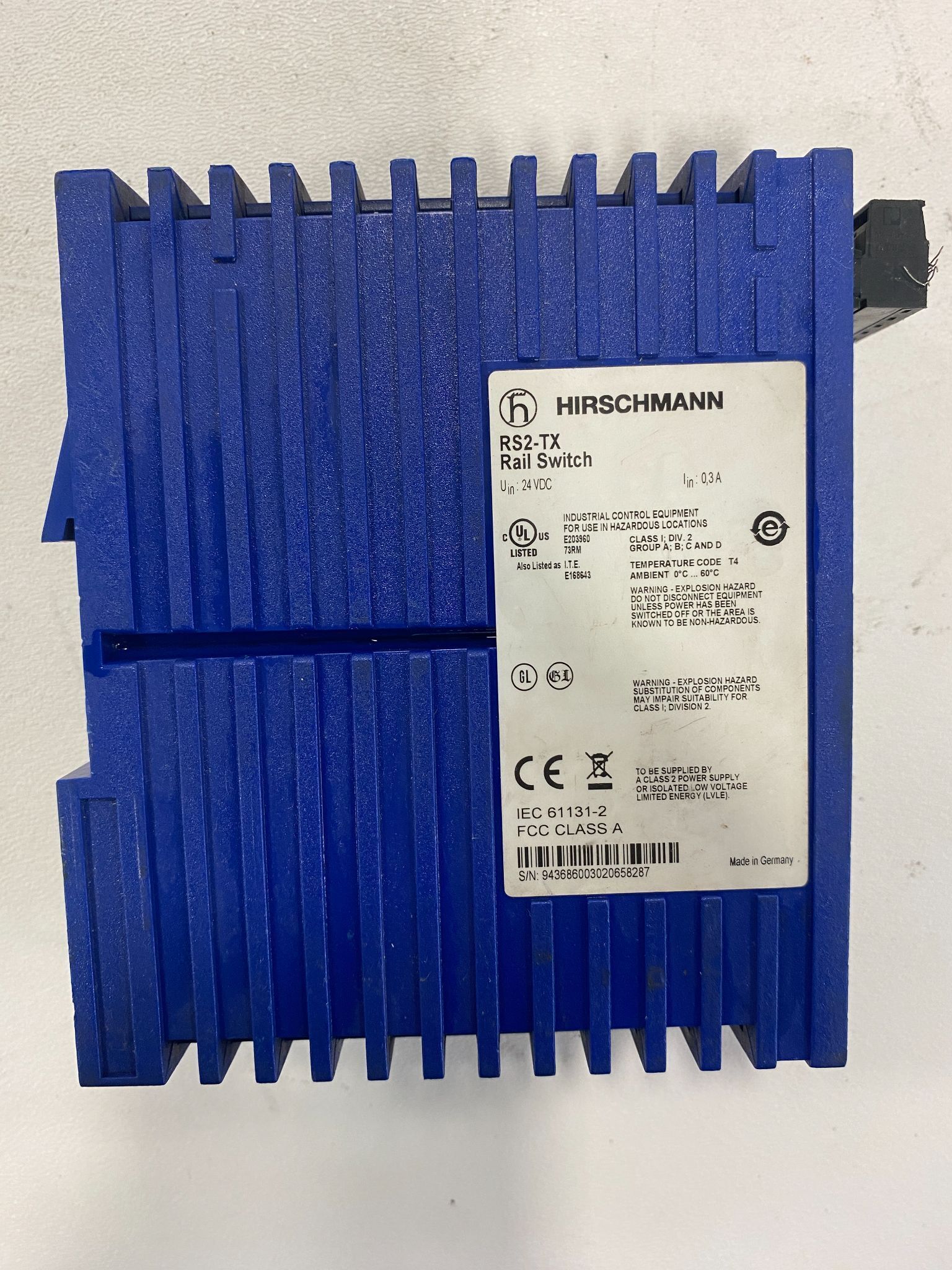 HIRSCHMANN RSX-TX ETHERNET SWITCH USED 1
