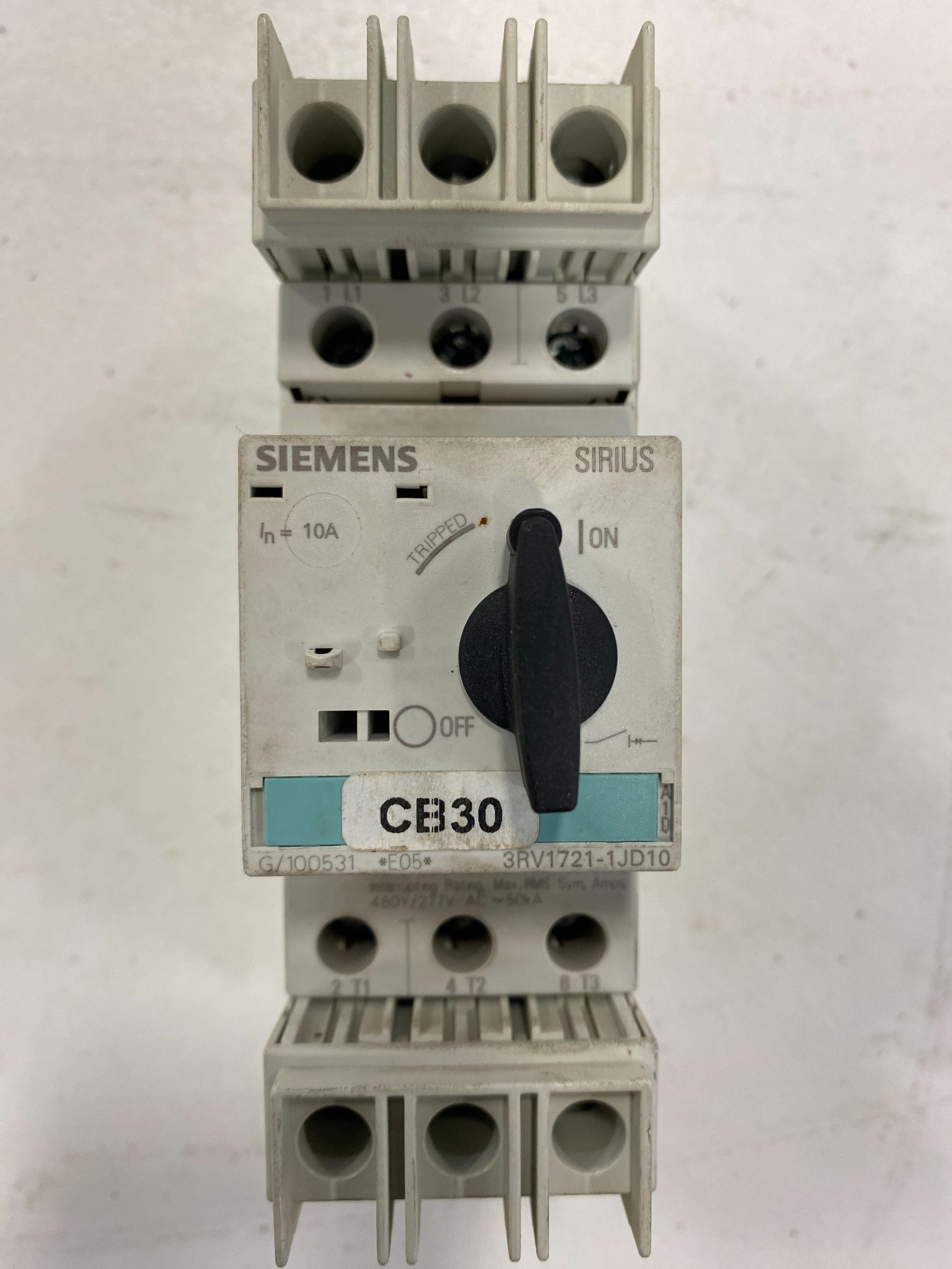 SIEMENS 3RV1721-1JD10 CIRCUIT BREAKER USED 0
