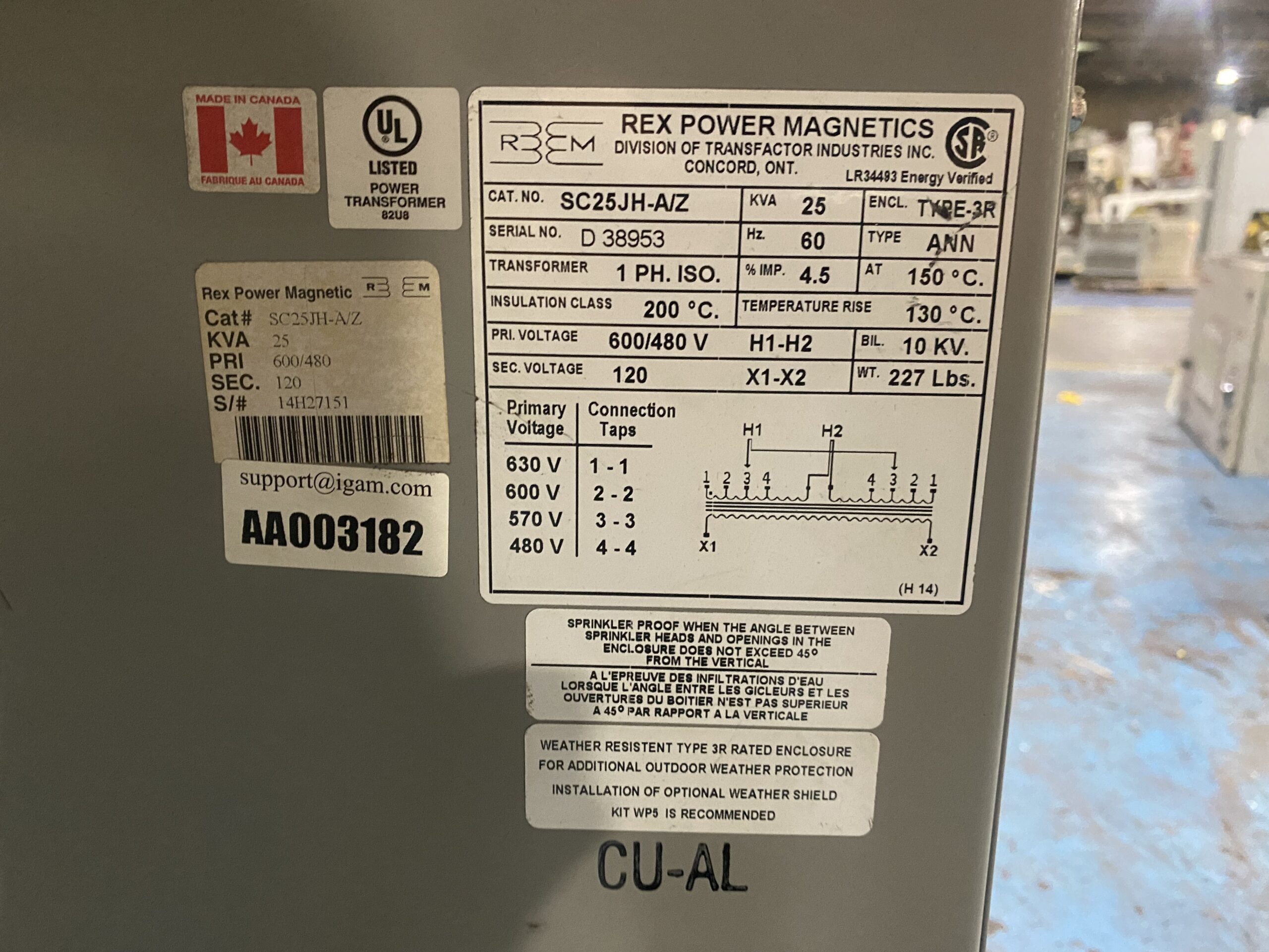 Used Rex Power Magnetics SC25JH-A/Z Transformers IGAM0030278