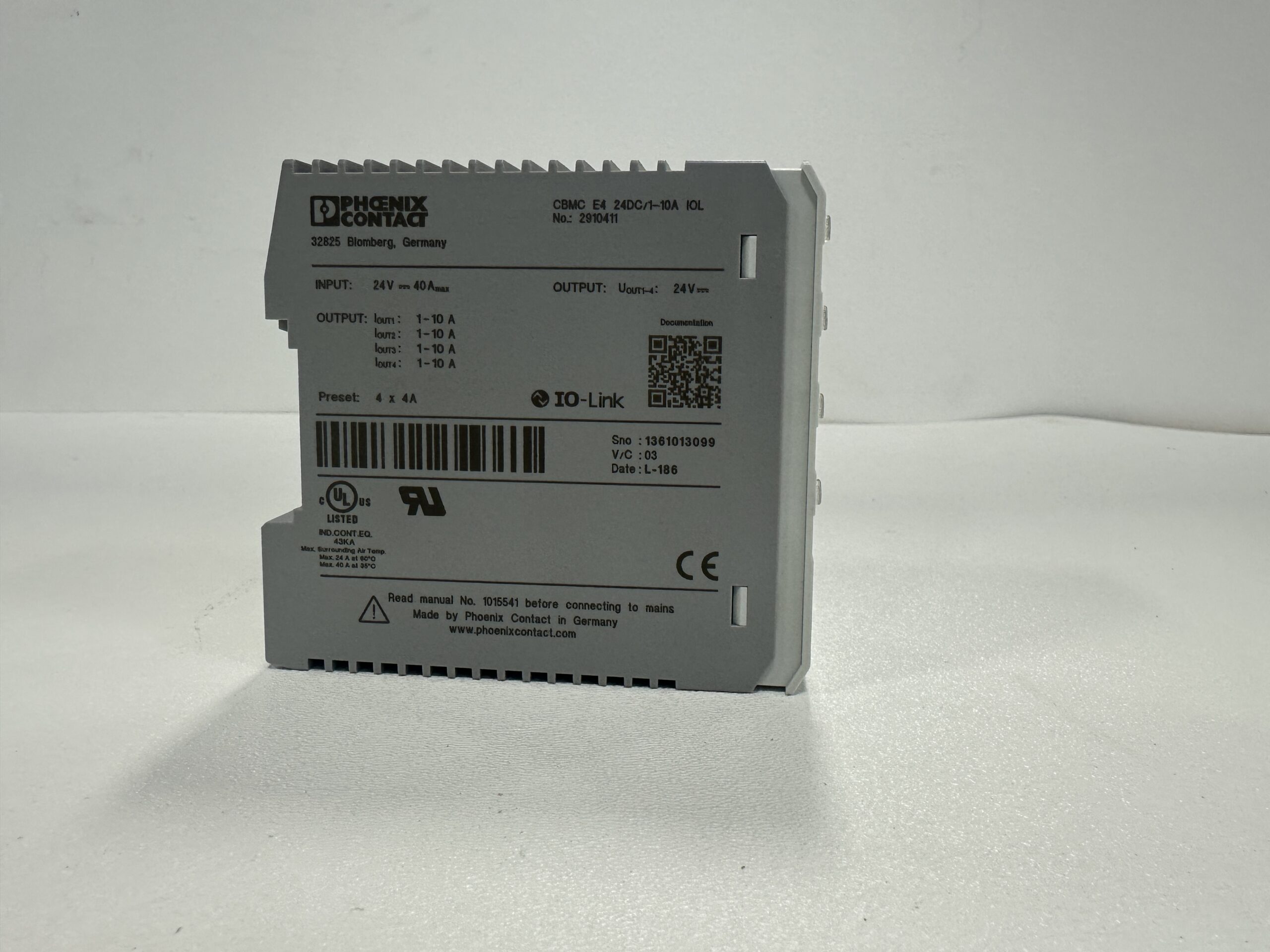 PHOENIX CONTACT CBMC E4 24DC/1-10A 10L 2910411 USED 3