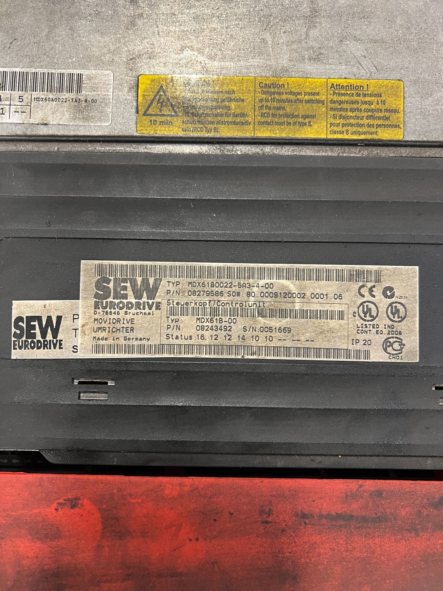 SEW EURODRIVE MDX61B0014-5A3-4-00 SERVO PRODUCTS USED 3