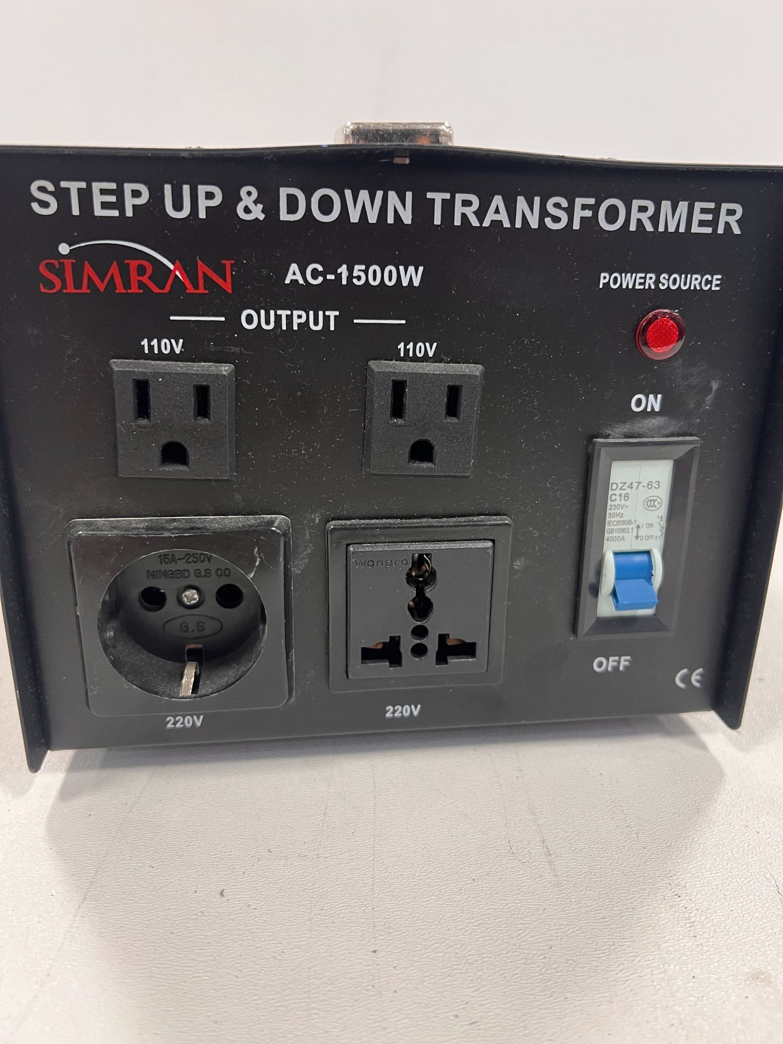 SIMRAN AC-1500 W VOLTAGE POWER CONVERTER UP DOWN TRANSFORMER USED 3