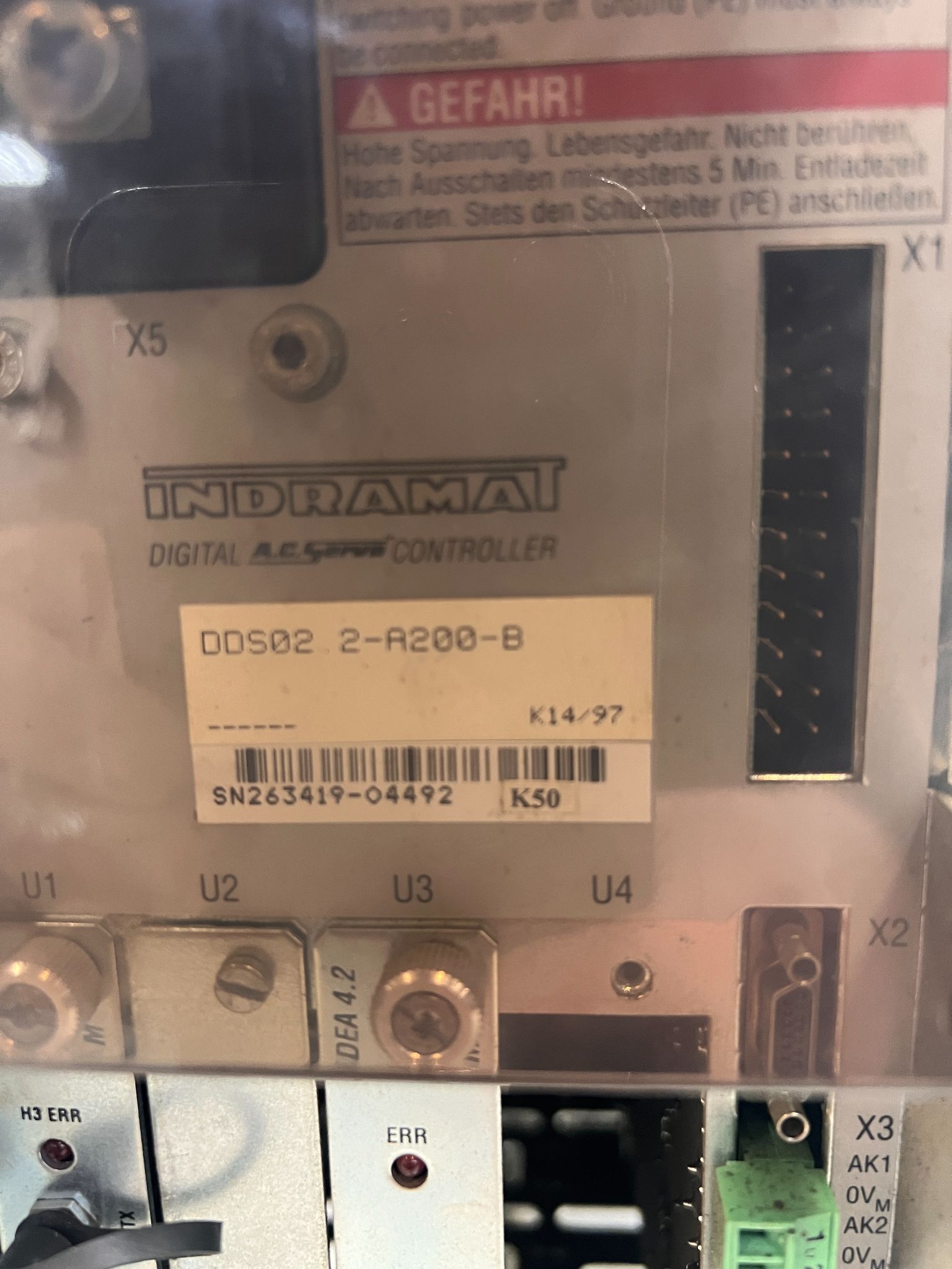 INDRAMAT DDS02.2-A200-B DIGITAL AC SERVO DRIVE USED 3