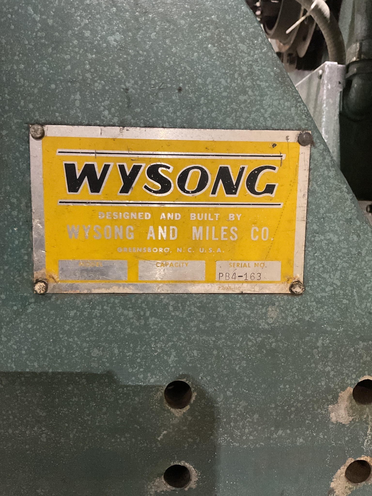 WYSONG 55-8 POWER PRESS BRAKE 10" OVERALL USED 2