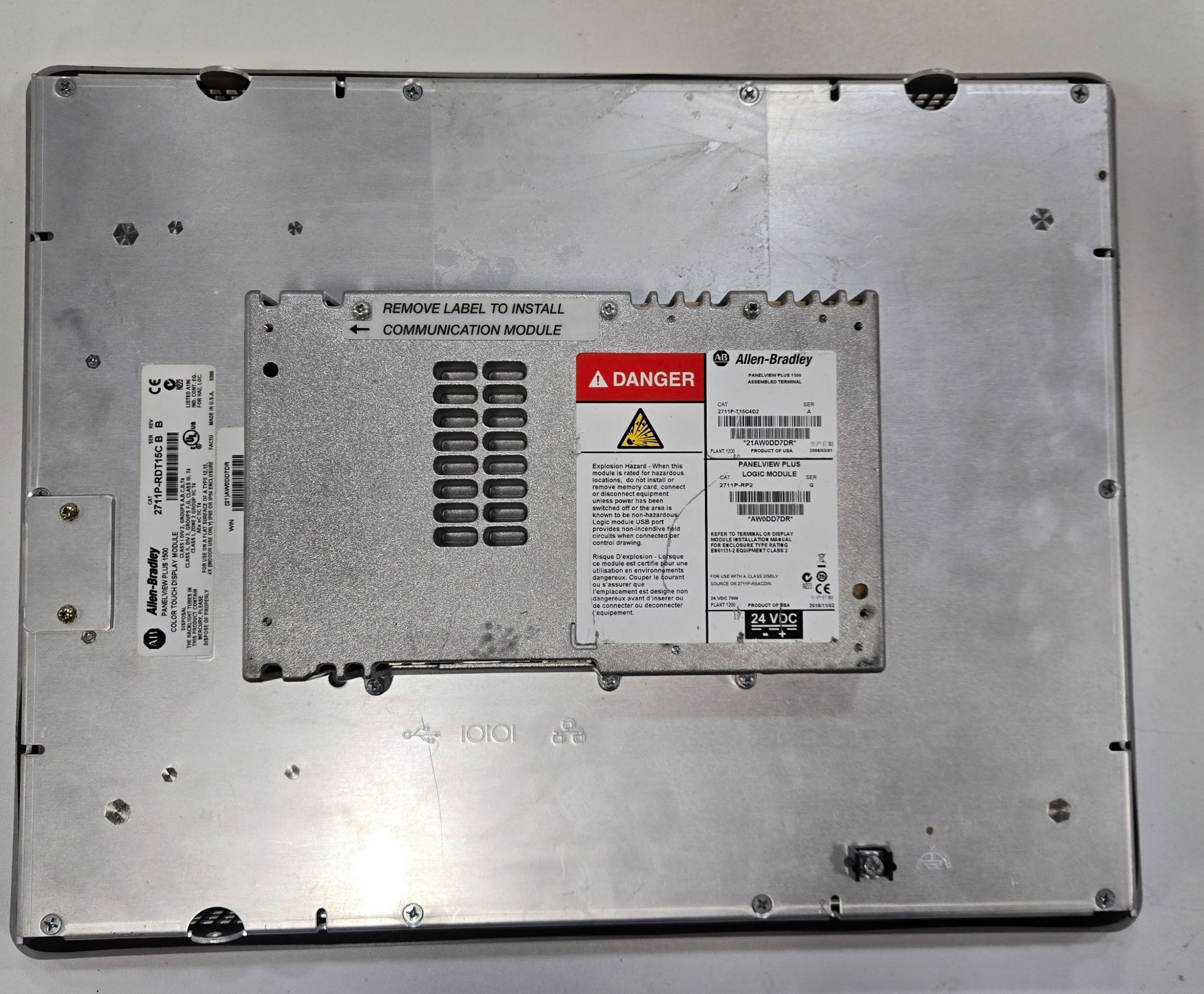 ALLEN BRADLEY 2711P-T15C4D2 SER A PANELVIEW PLUS 1500 USED 2