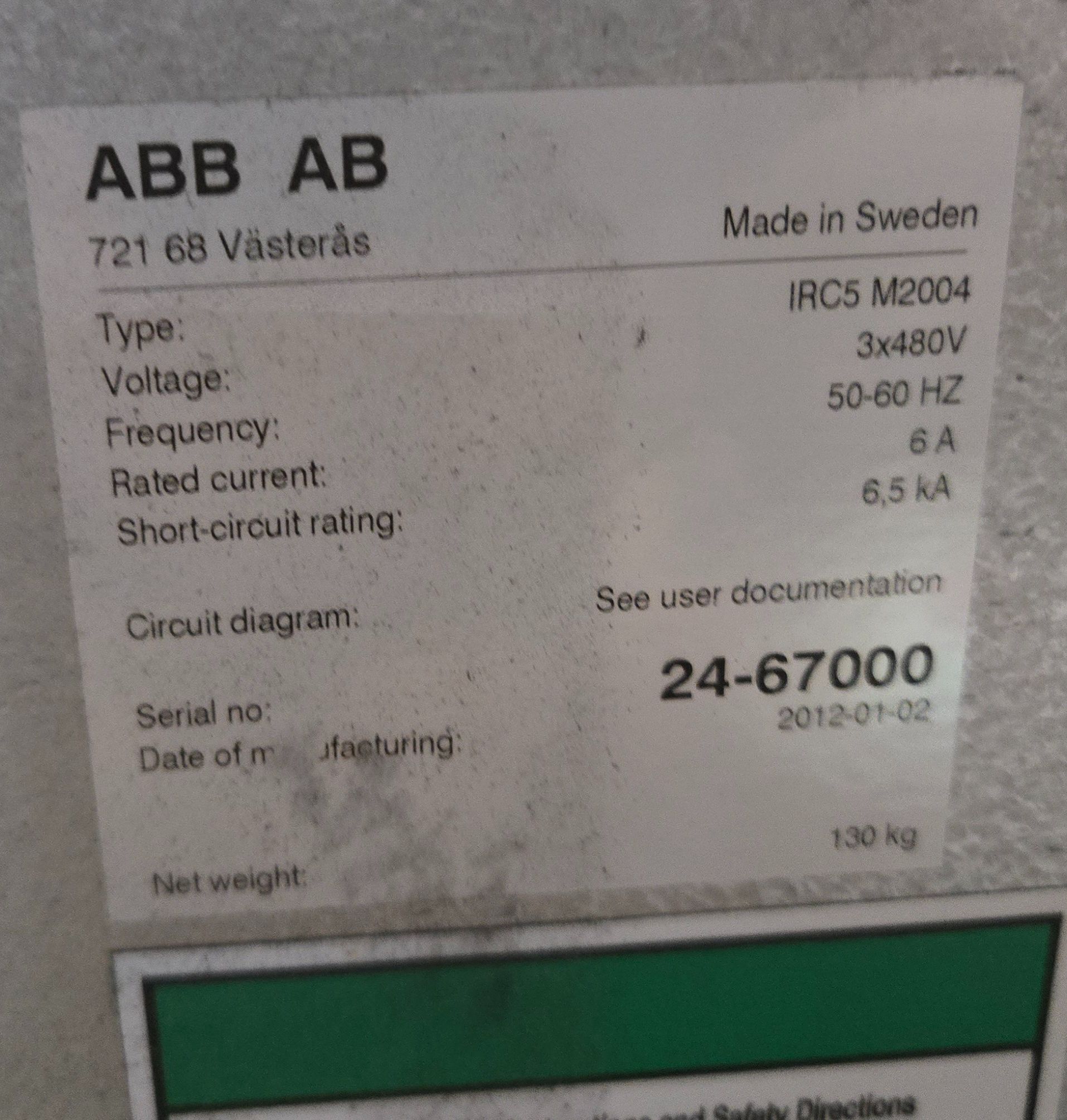 ABB IRB 2400 M2004 / IRC5 M2004 MASTER AND SLAVE DUAL ROBOT ARM SYSTEM USED 14