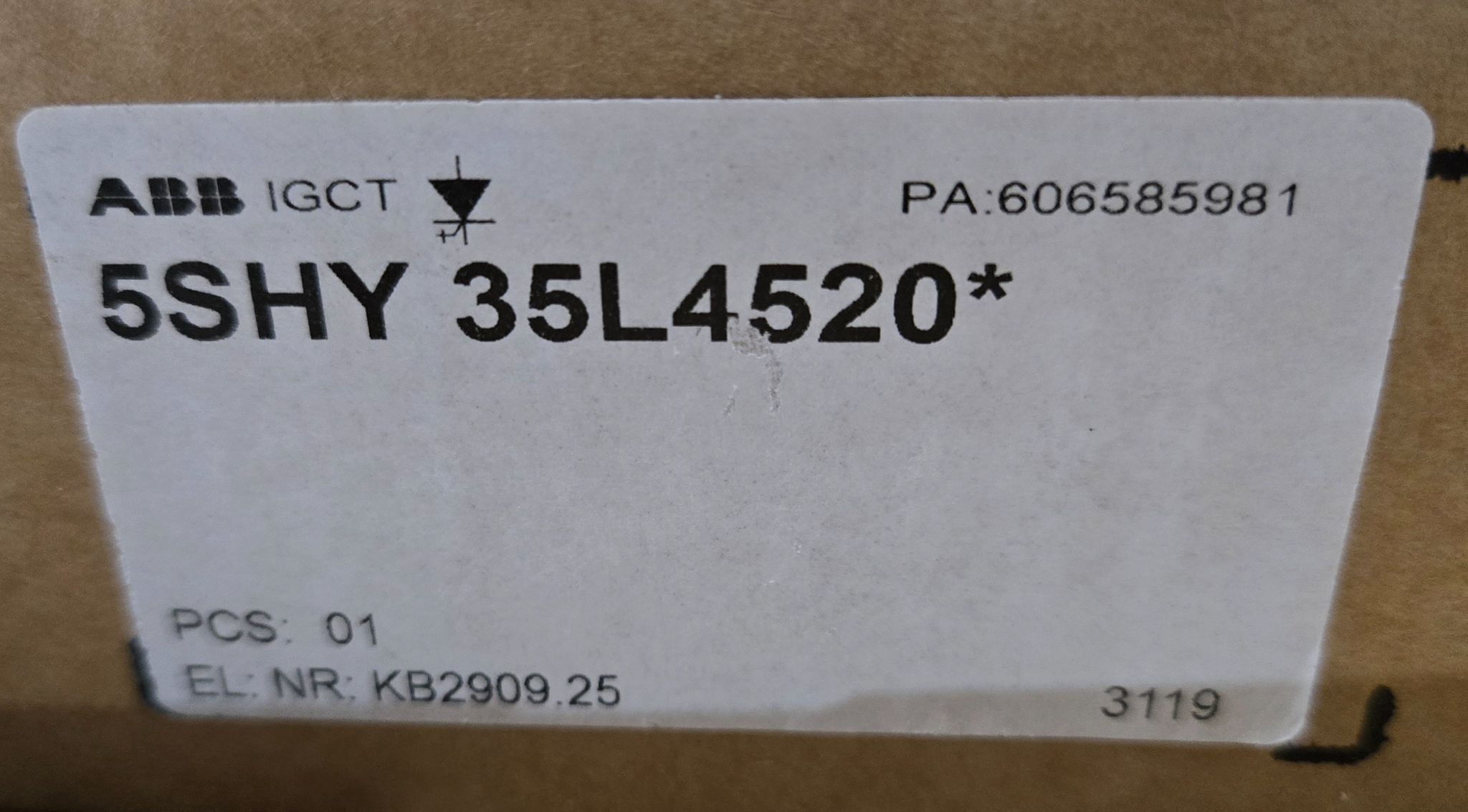 ABB 5SHY 35L4520 Integrated Gate Commutator Thyristor (IGCT) Module NEW 2