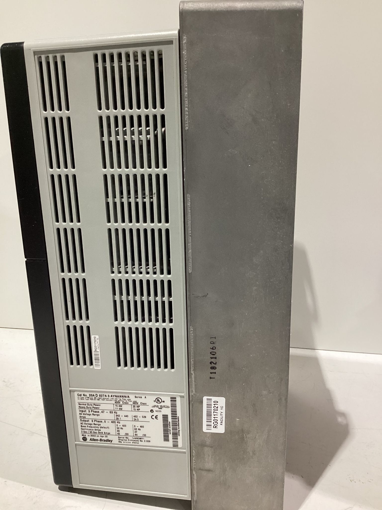 ALLEN BRADLEY 20AD027A3AYNANNN/A VFD USED 2