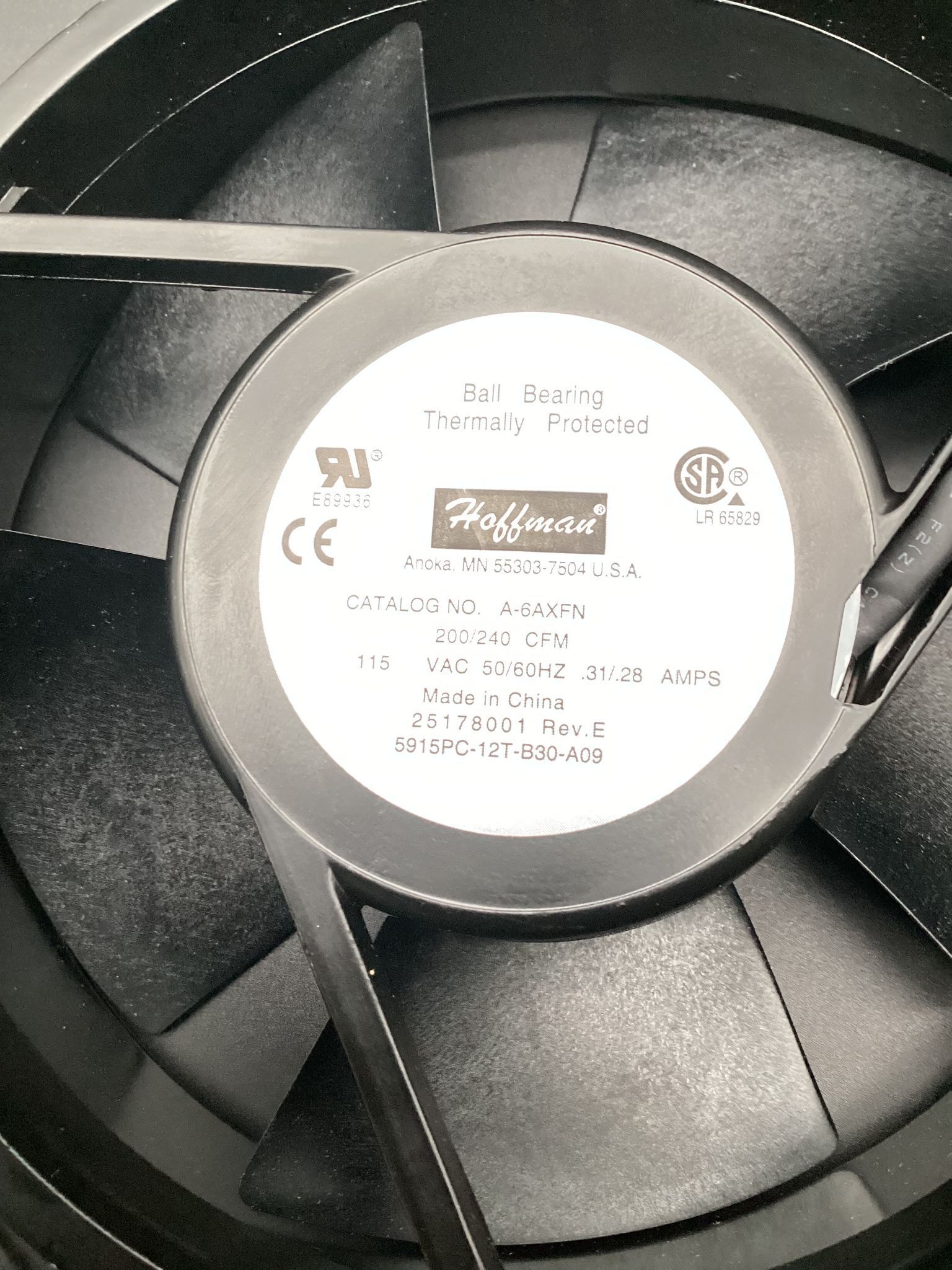 HOFFMAN A6AXFN FAN USED 2