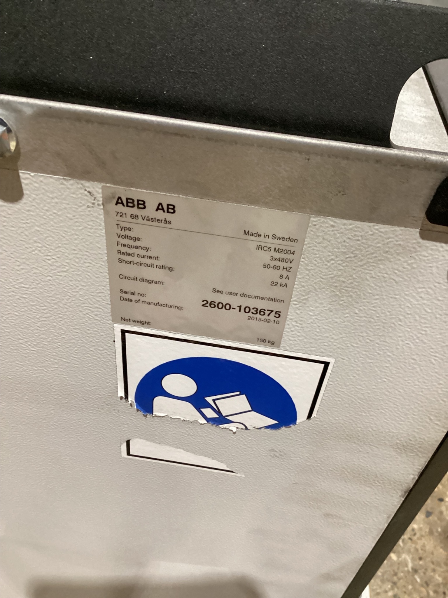 ABB IRB 2600 M2004 Robot w/ IRC5 Controls, Missing Cable Set USED 11