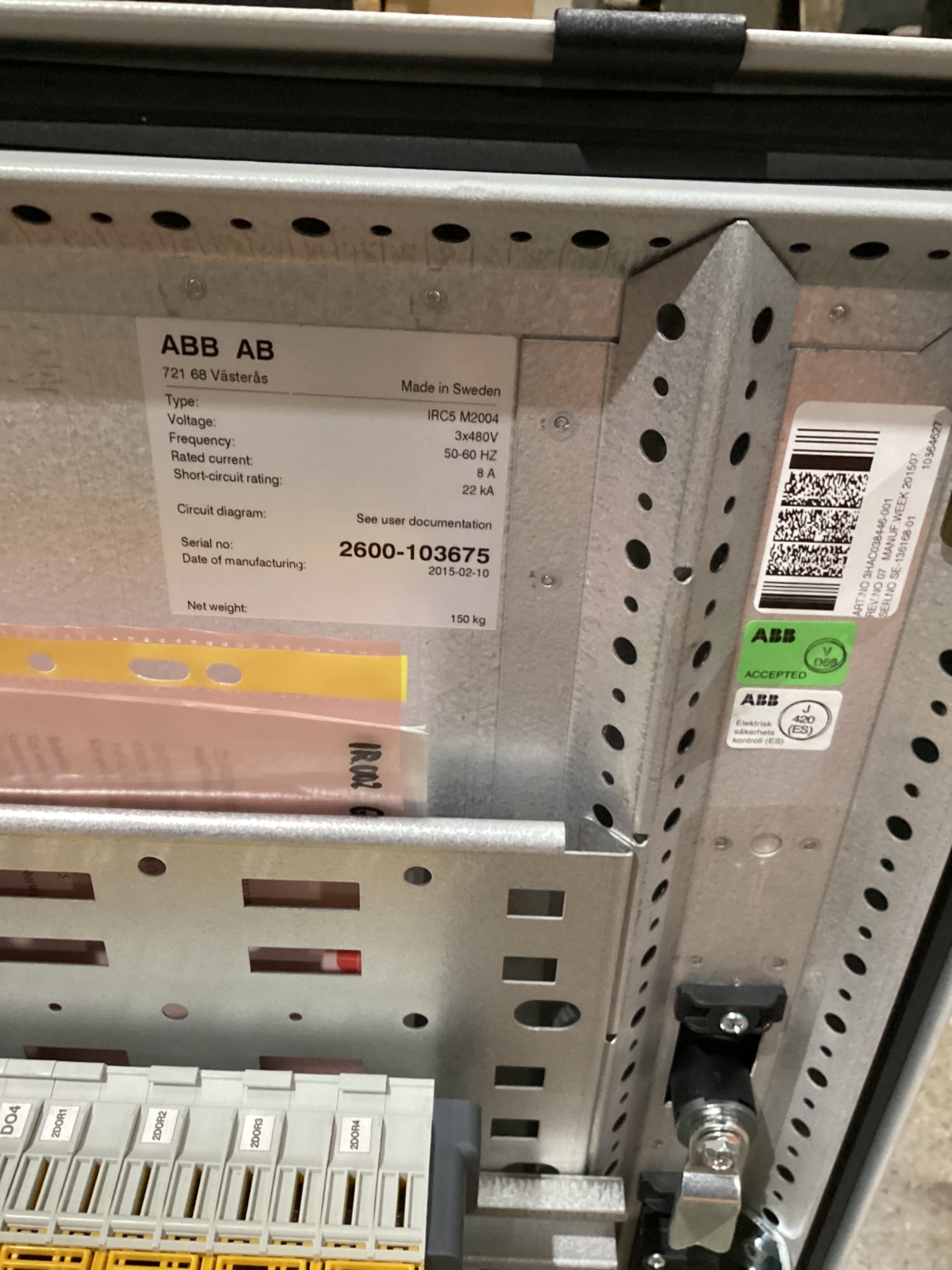 ABB IRB 2600 M2004 Robot w/ IRC5 Controls, Missing Cable Set USED 23
