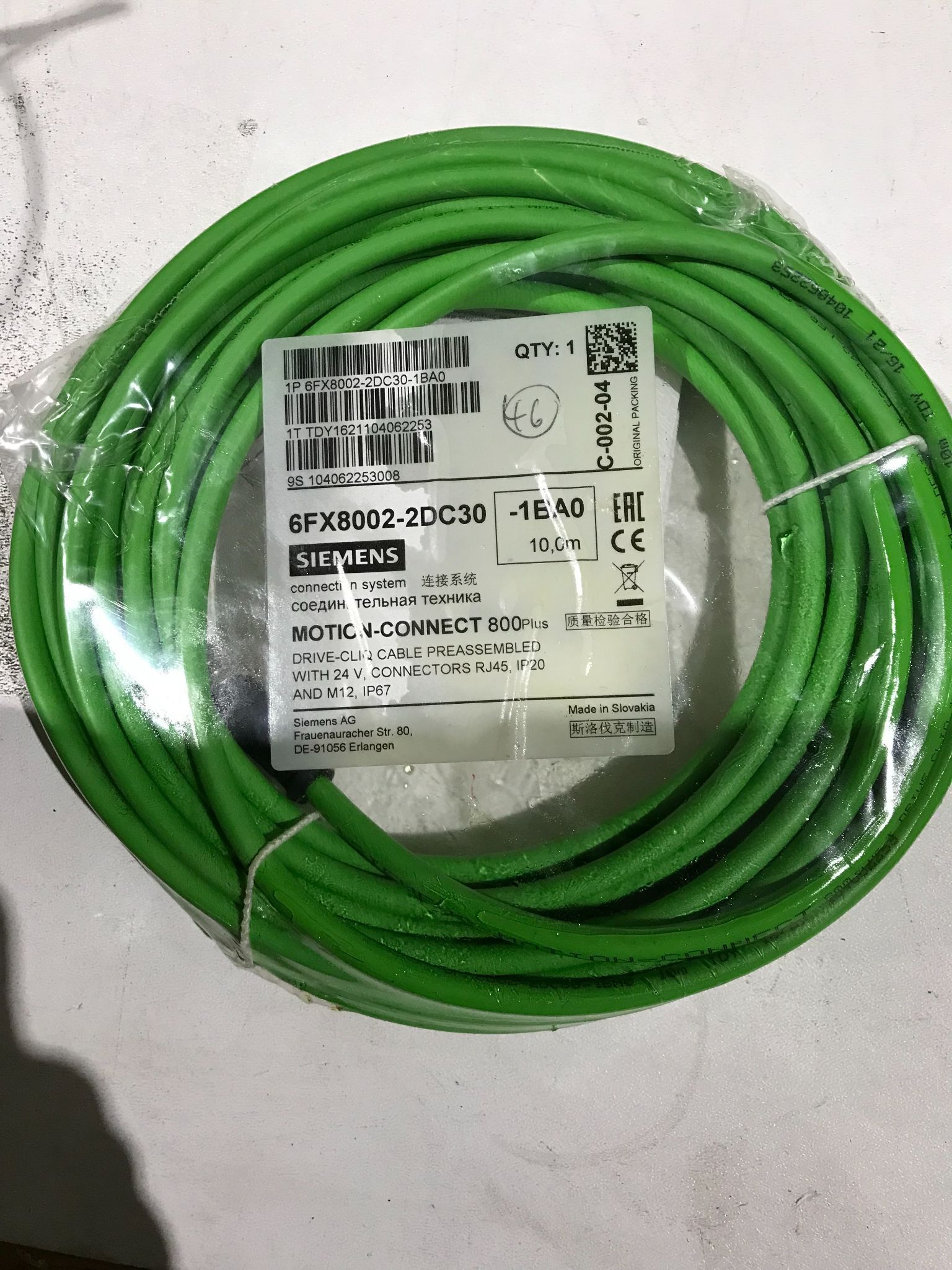 SIEMENS 6FX8002-2DC30 CABLE AND WIRE AND ELECTRICAL CABLE SUPPLIES NEW 0