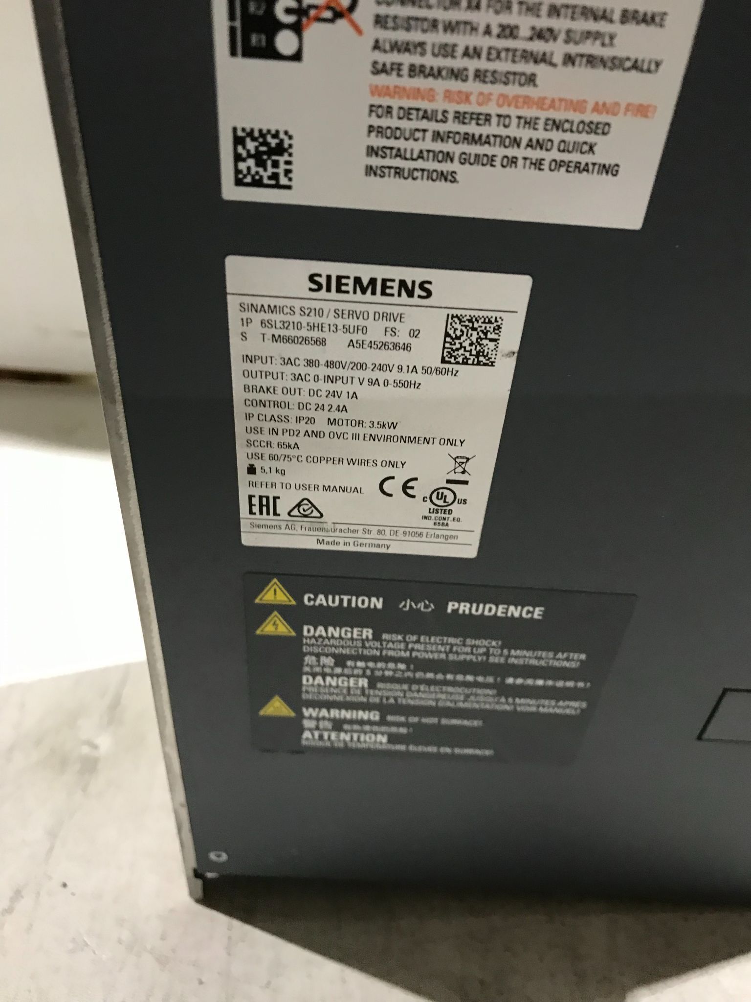 6SL3219-5HE13-5UFO G120X 40HP 480V VFD Drive – USED 3