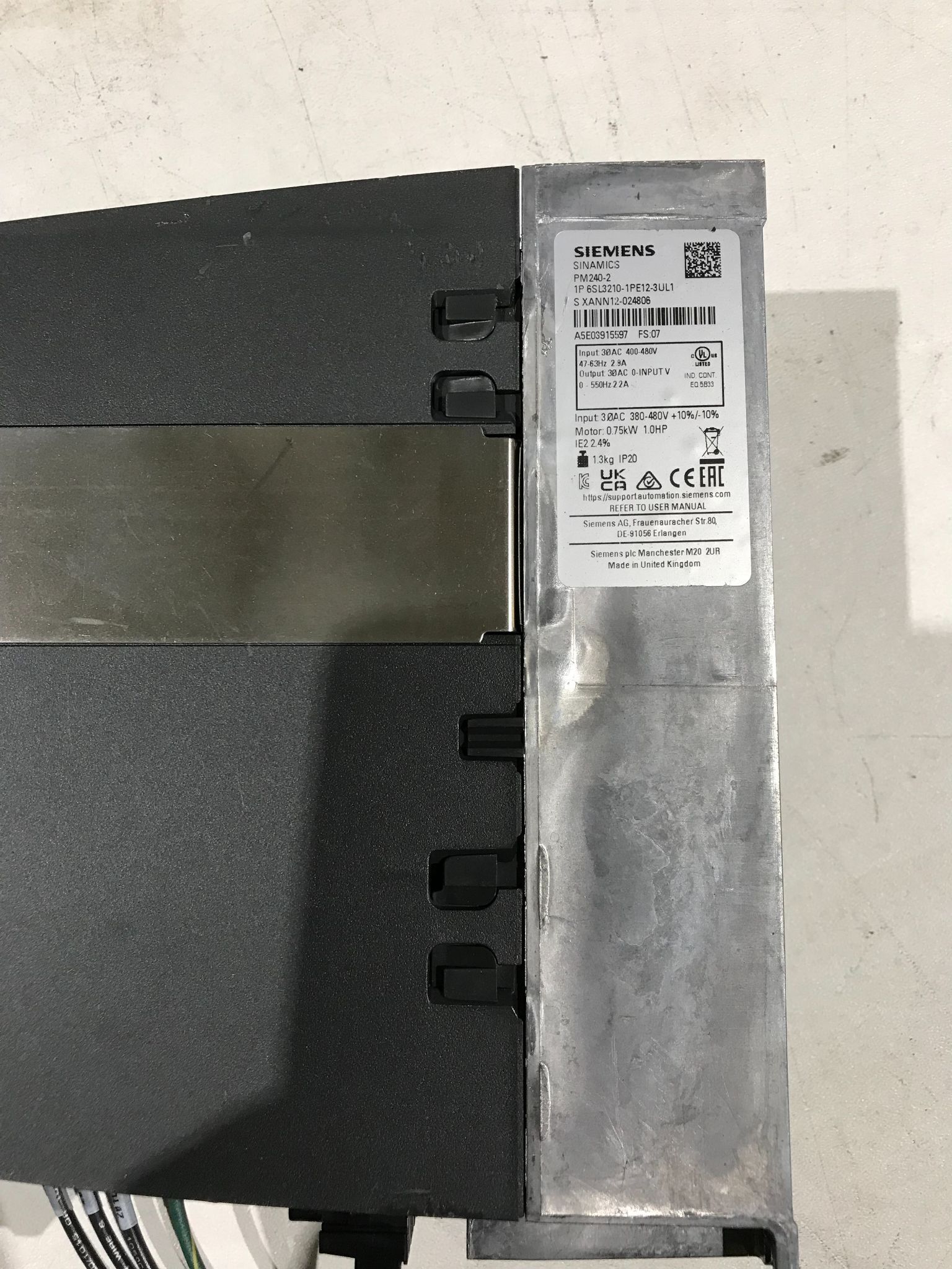 SIEMENS 6SL3210-1PE12-3UL1 Power Module 0.75kW USED 4