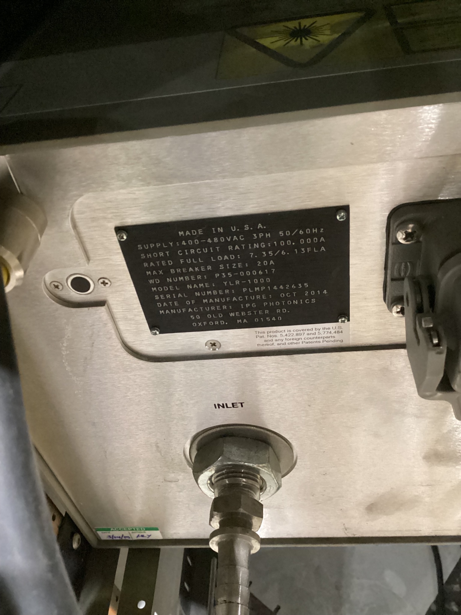 IPG YLR-1000 LASER CUTTING PANEL,CABINET AND TEACH PENDANT USED 5