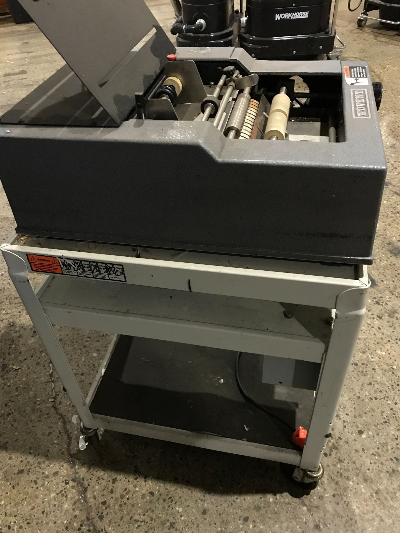 ADVENT LABEL APPLICATOR CO MODEL NO.465 WITH STANDING CART 2