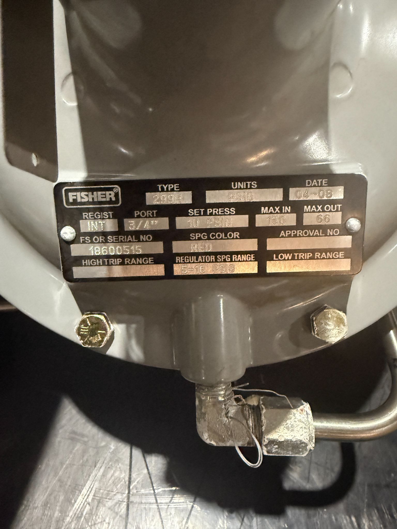 FISCHER 299H PRESSURE REGULATOR USED NO BOX 3