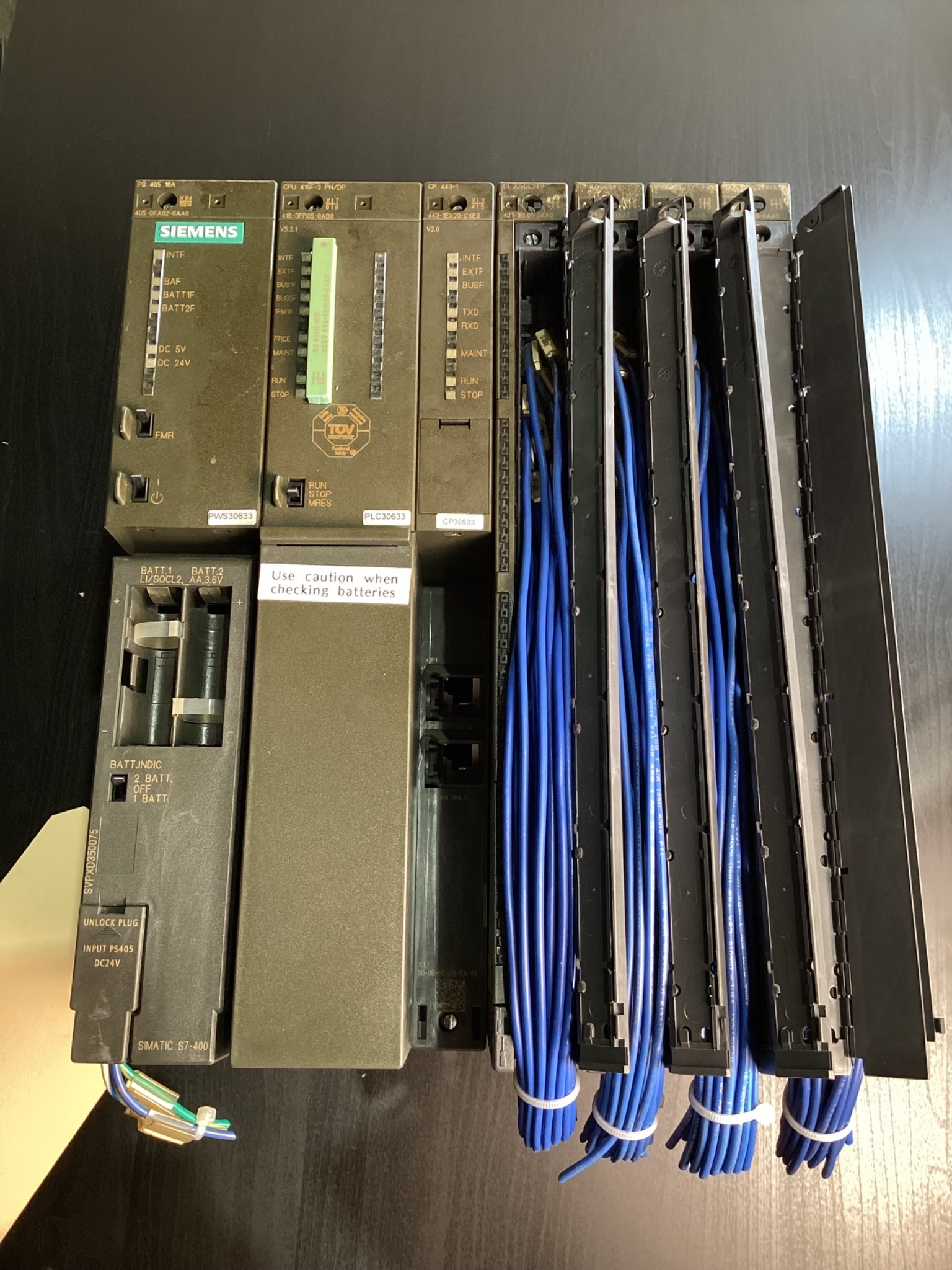 SIEMENS S7-400 Combo PS405 CPU416F PN/DP CP443-1 + (4) SM422 Modules USED 3