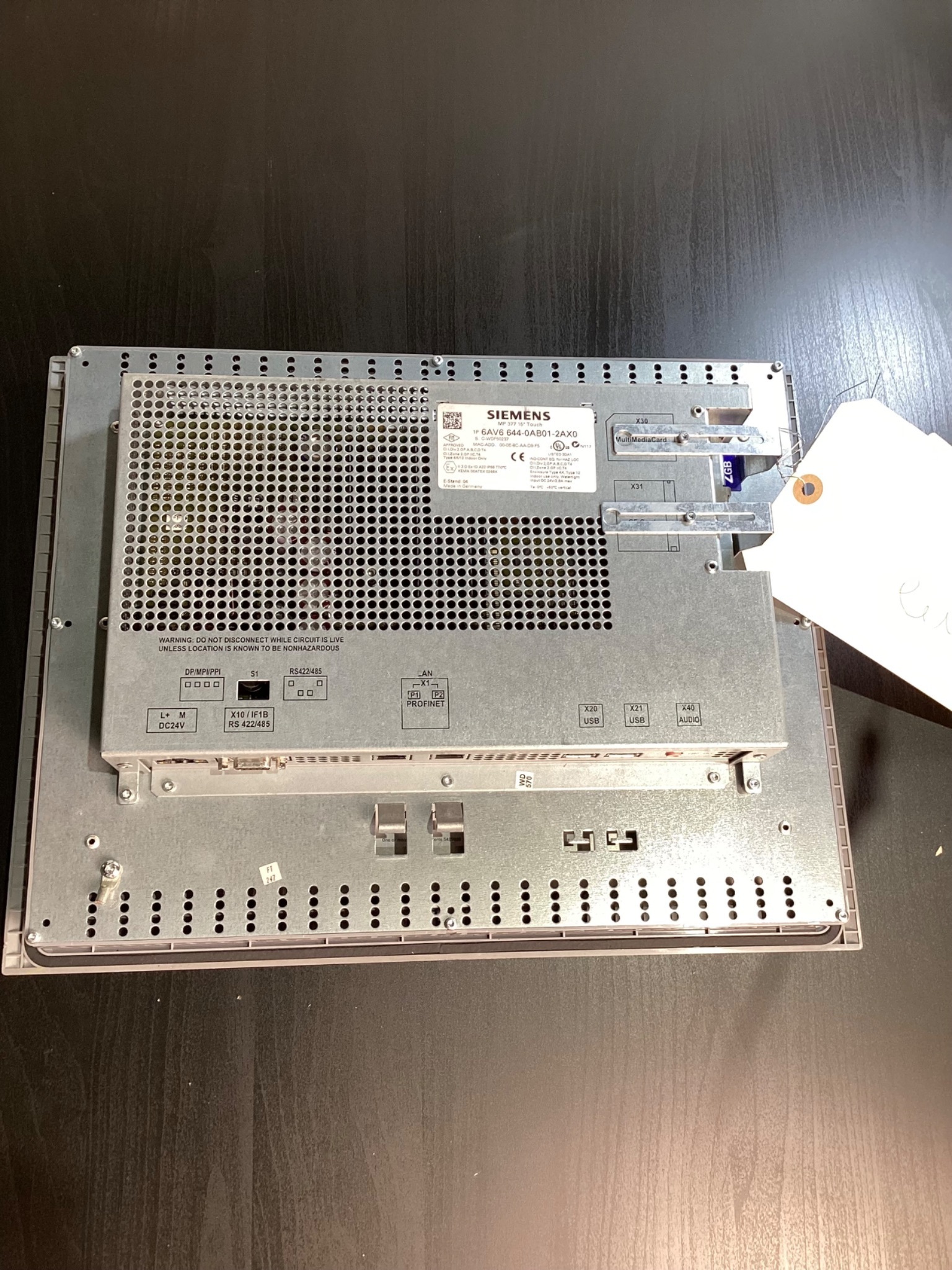 SIEMENS MP377 15″ Touch Panel 6AV6 644‑0AB01‑2AX0 USED 2