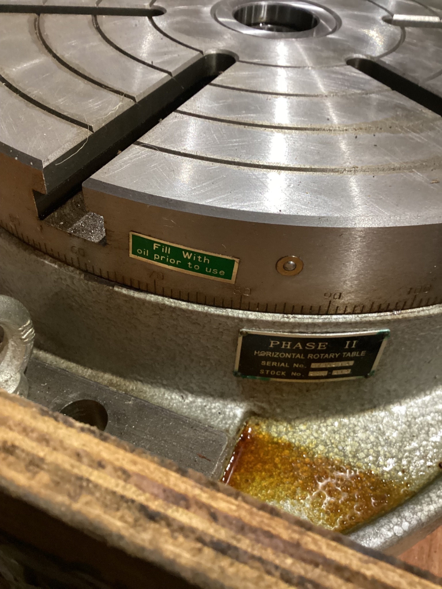 PHASE II 220-012 HORIZONTAL ROTARY TABLE USED 7