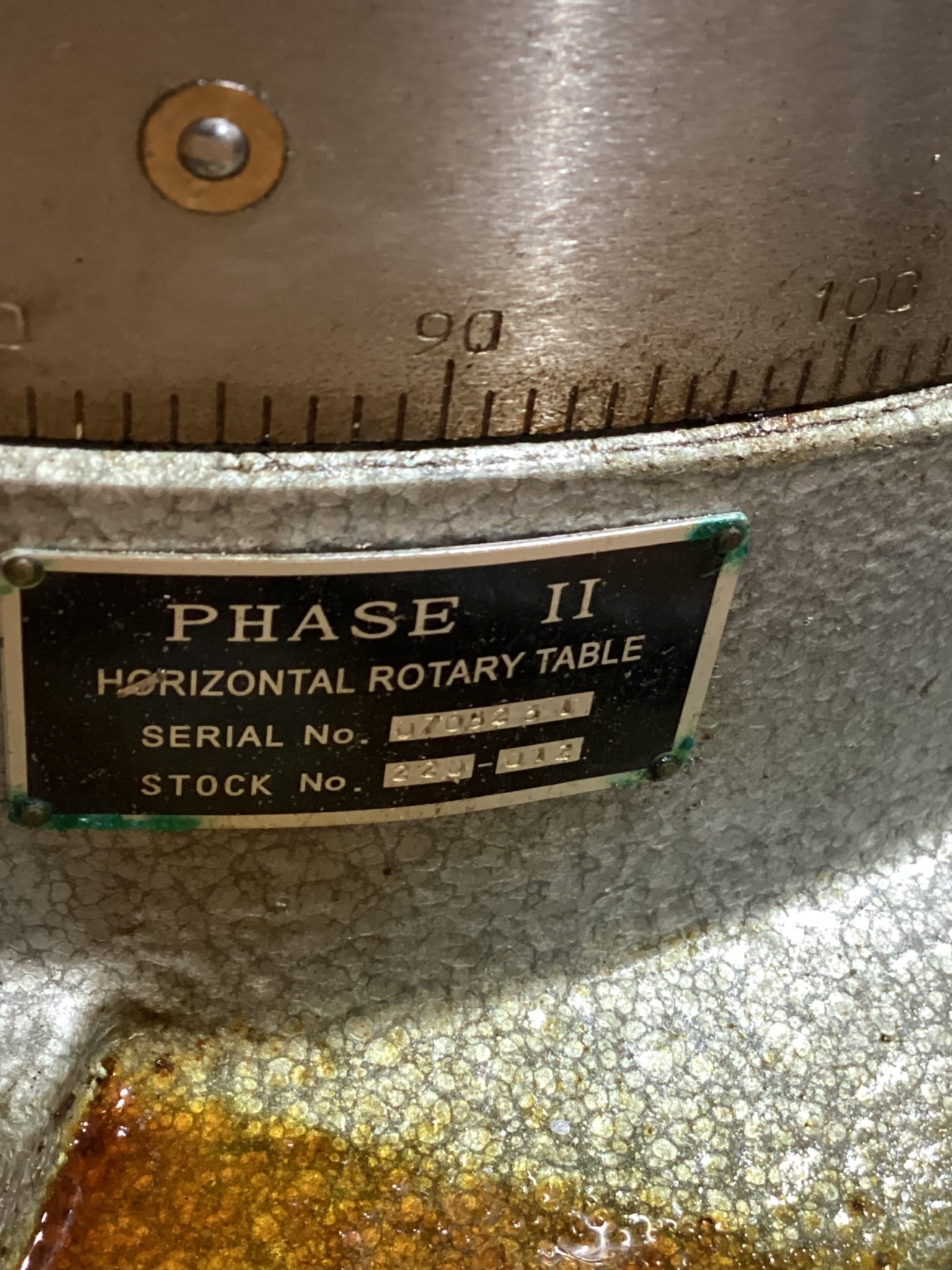 PHASE II 220-012 HORIZONTAL ROTARY TABLE USED 8